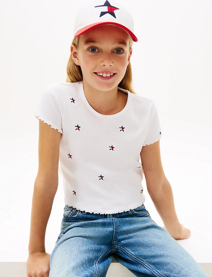 Tommy Hilfiger - RIB STAR TOP - kurzärmelige - white - 4