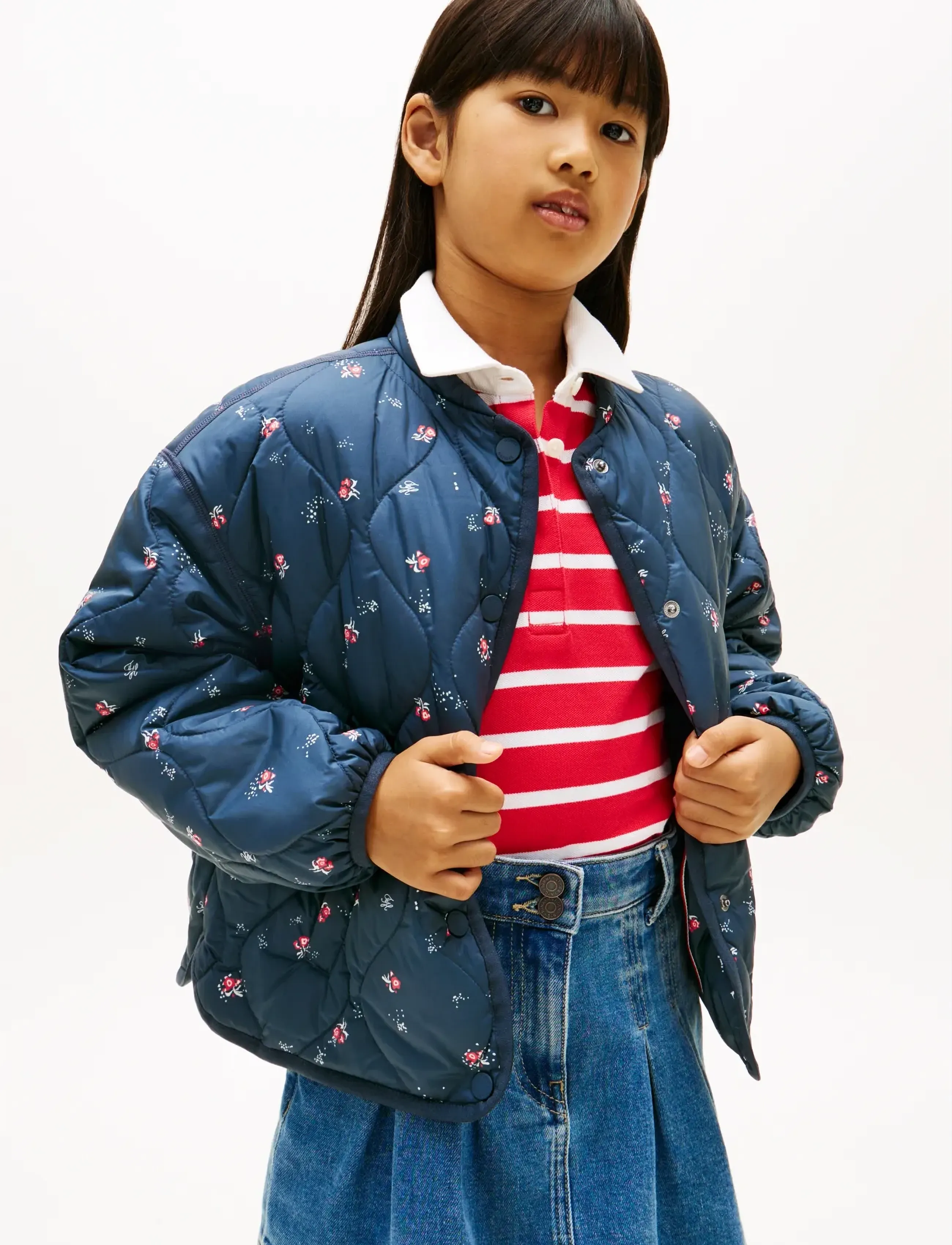 Tommy Hilfiger Quilted Jacket, Børn, Quiltet Jakke, Navy, Str: 152