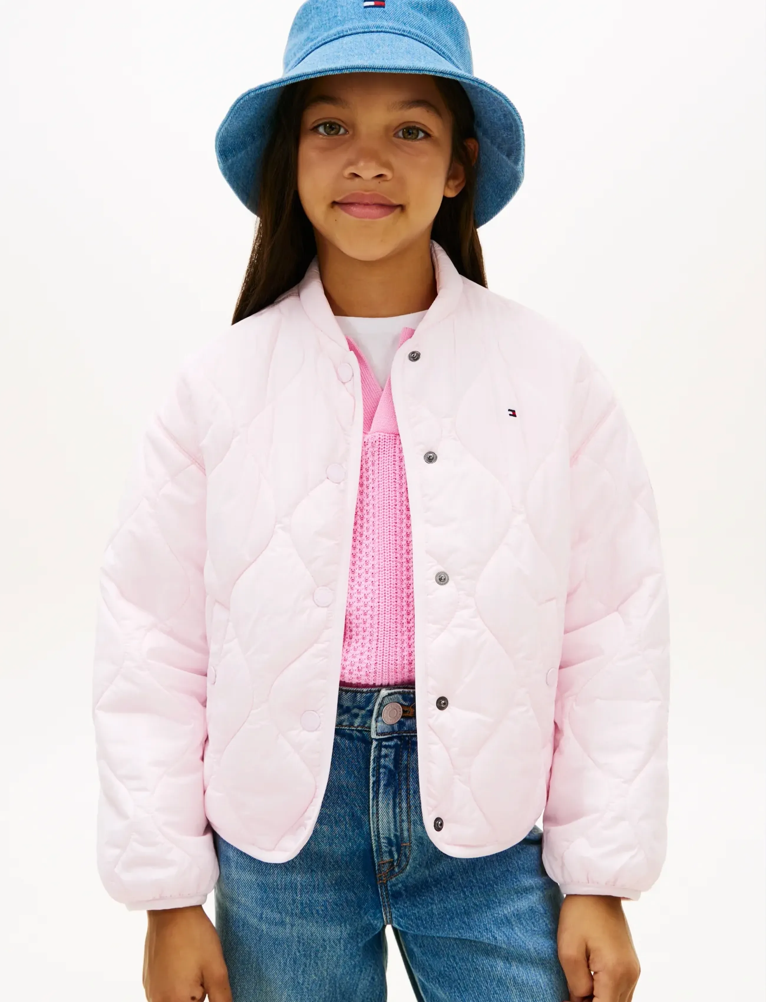 Tommy Hilfiger Quilted Jacket, Børn, Quiltet Jakke, Pink, Str: 128