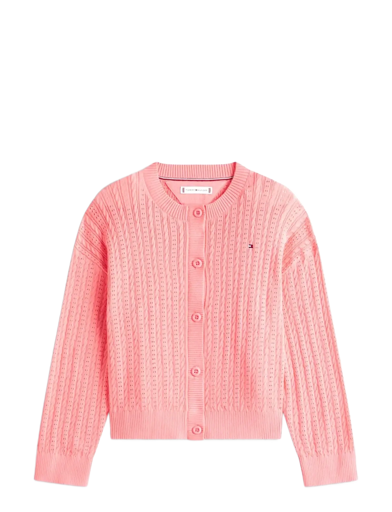 TOMMY HILFIGER Pointelle Cable Cardigan Pink - 152 - Kinder