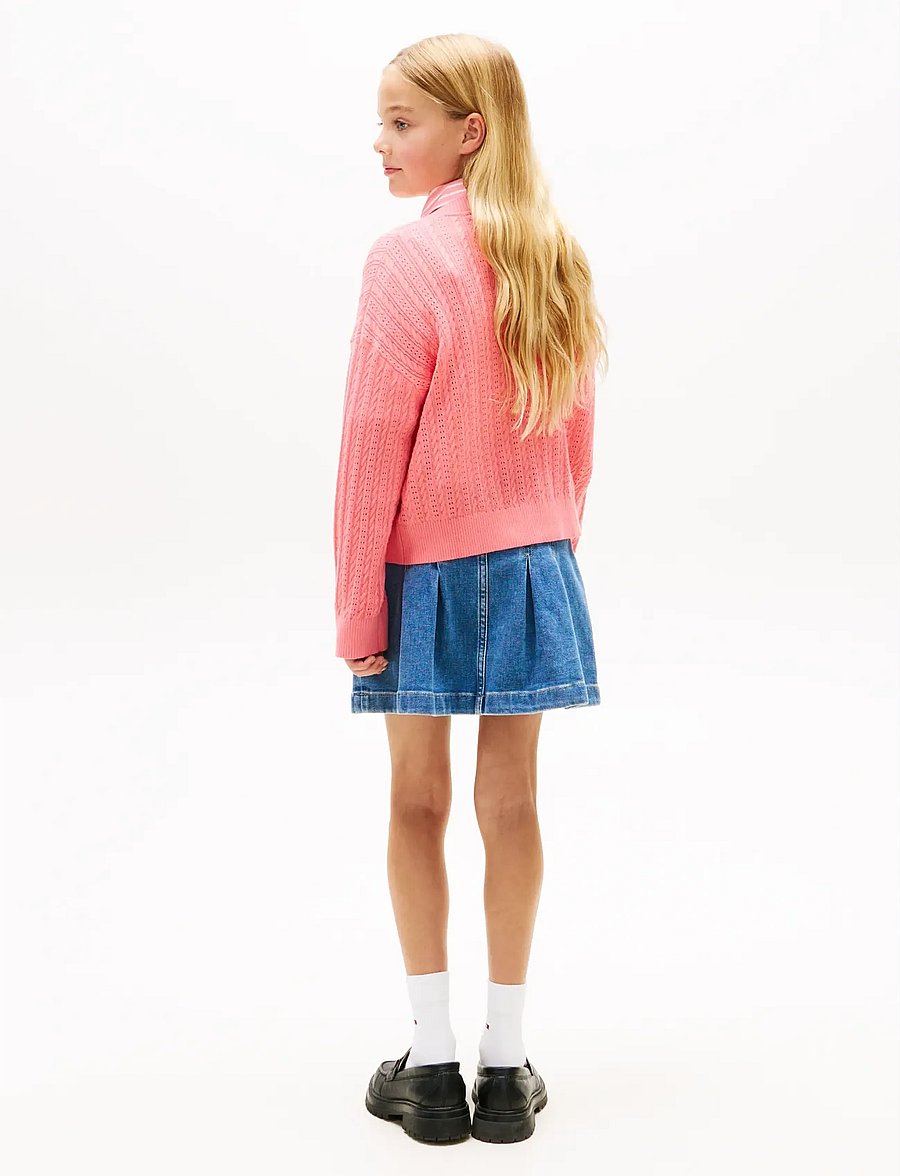 Tommy Hilfiger - POINTELLE CABLE CARDIGAN - cardigans - tropical blush - 2