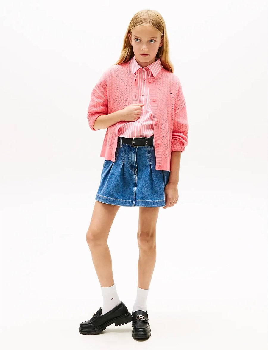 Tommy Hilfiger - POINTELLE CABLE CARDIGAN - cardigans - tropical blush - 3