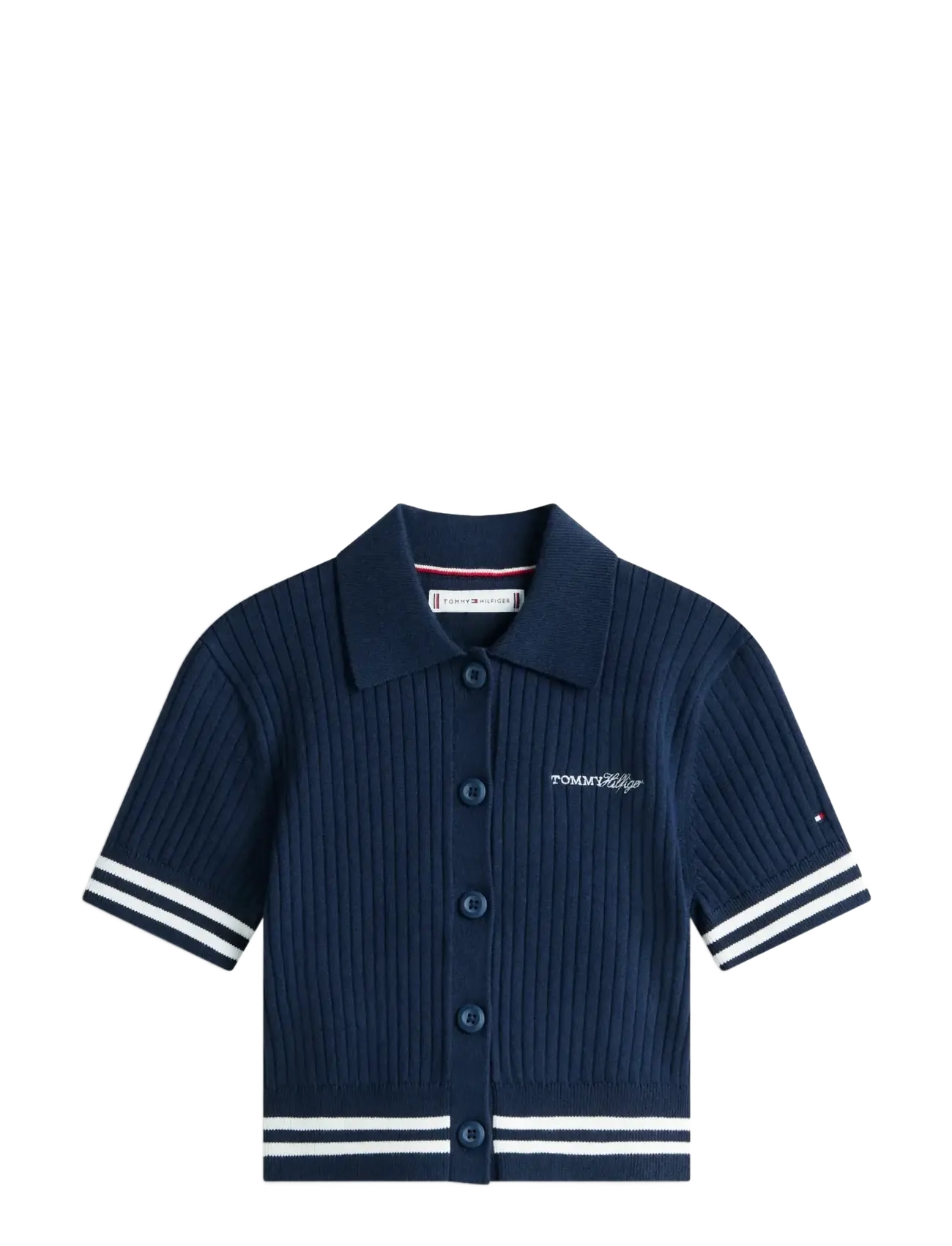 Tommy Hilfiger SWEATER RIB POLO SS - Tommy Hilfiger - DARK NIGHT NAVY / navy