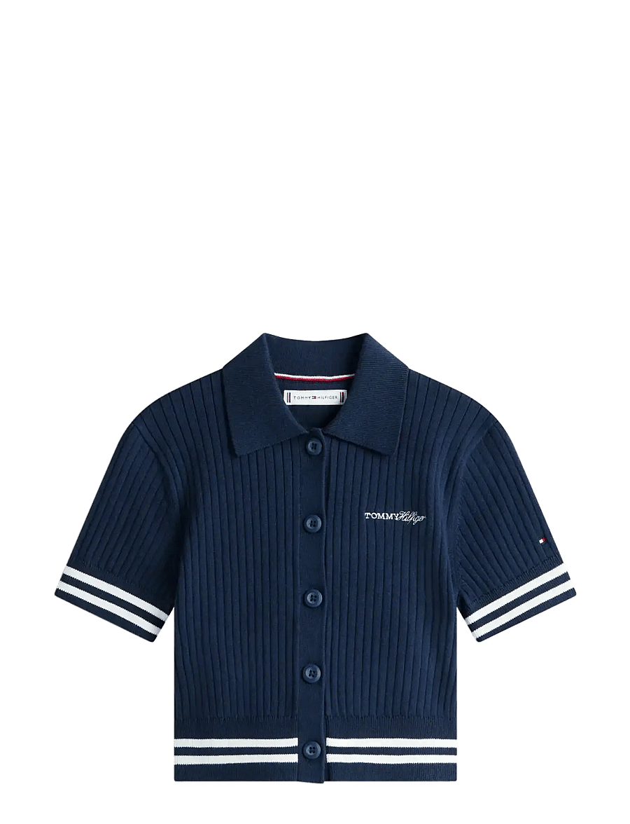 Tommy Hilfiger - SWEATER RIB POLO SS - kortærmede poloer - dark night navy - 1