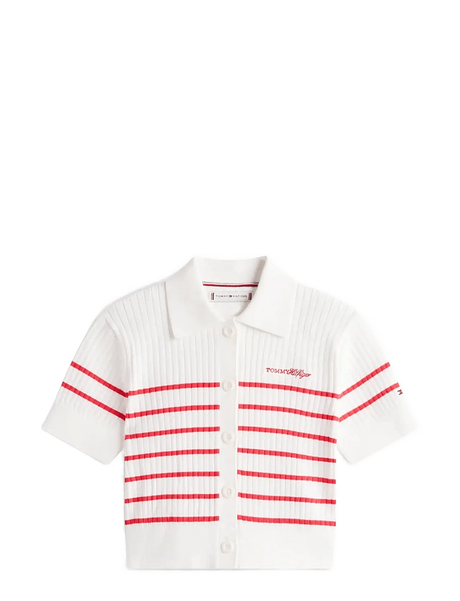 Tommy Hilfiger - SWEATER RIB POLO SS - kortærmede poloer - red alert - 1