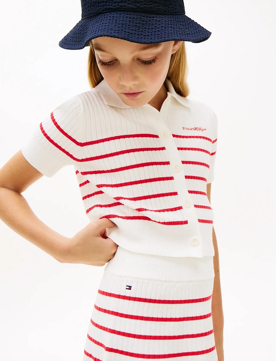 Tommy Hilfiger - SWEATER RIB SKIRT - korte nederdele - red alert stripes - 4