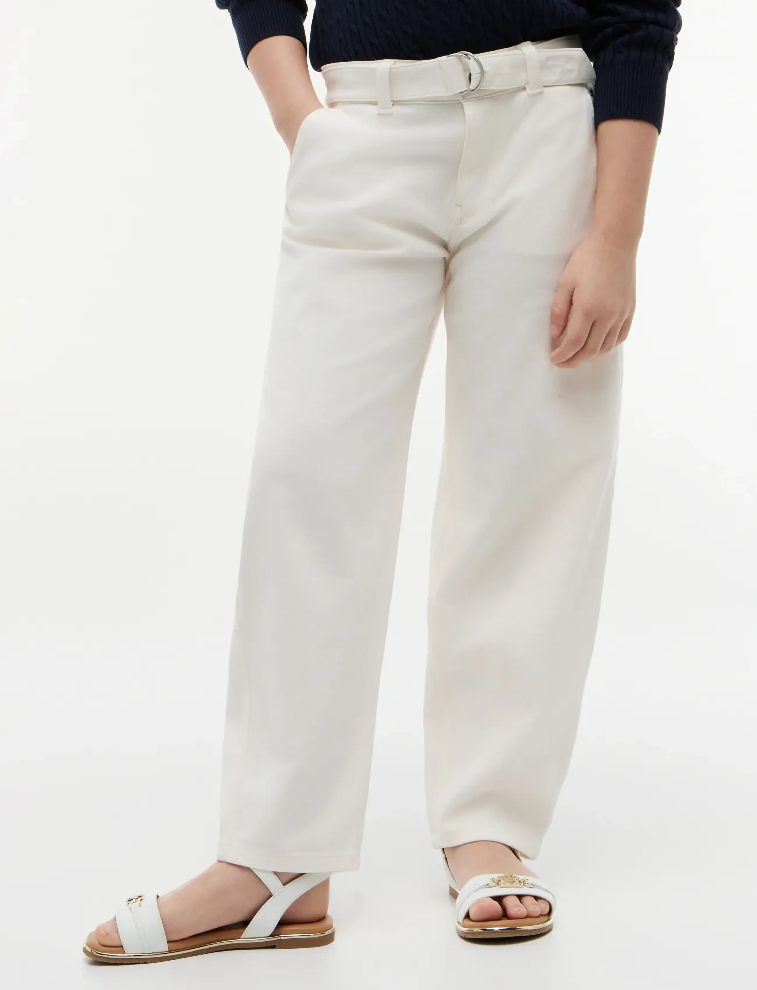 Tommy Hilfiger Barrel Pants, Børn, Barrel Bukser, Hvid, Str: 40