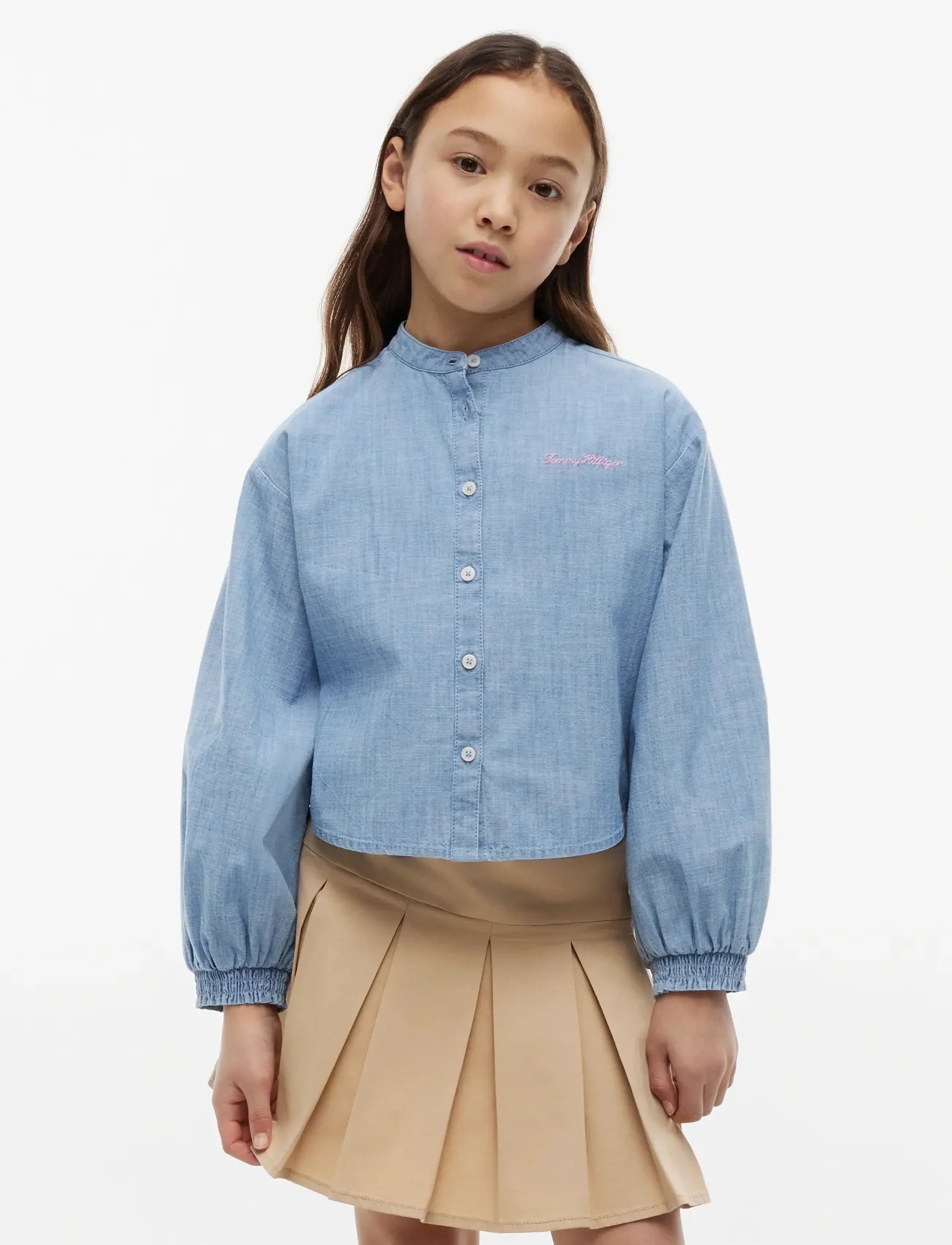 Tommy Hilfiger Chambray Shirt, 44, Blue, Skjorter > Langærmede Shirts, Børn