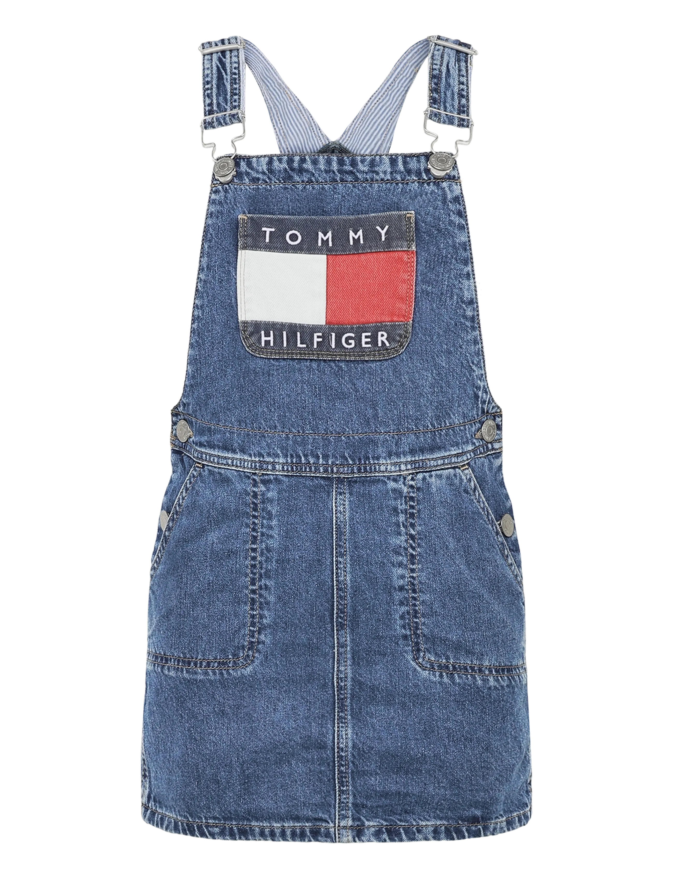 Tommy Hilfiger - DUNGAREE DRESS HERITAGE FLAG - denim medium 04 - 1