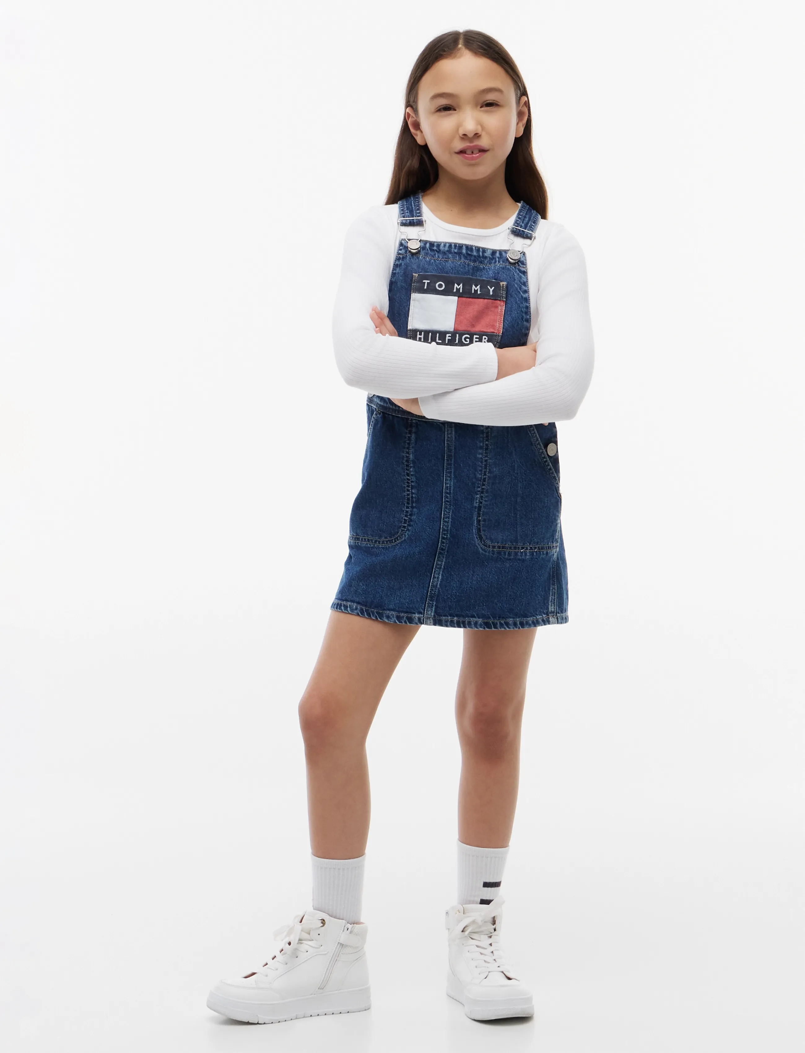 Tommy Hilfiger DUNGAREE DRESS HERITAGE FLAG - Tommy Hilfiger - DENIM MEDIUM 04 / blue