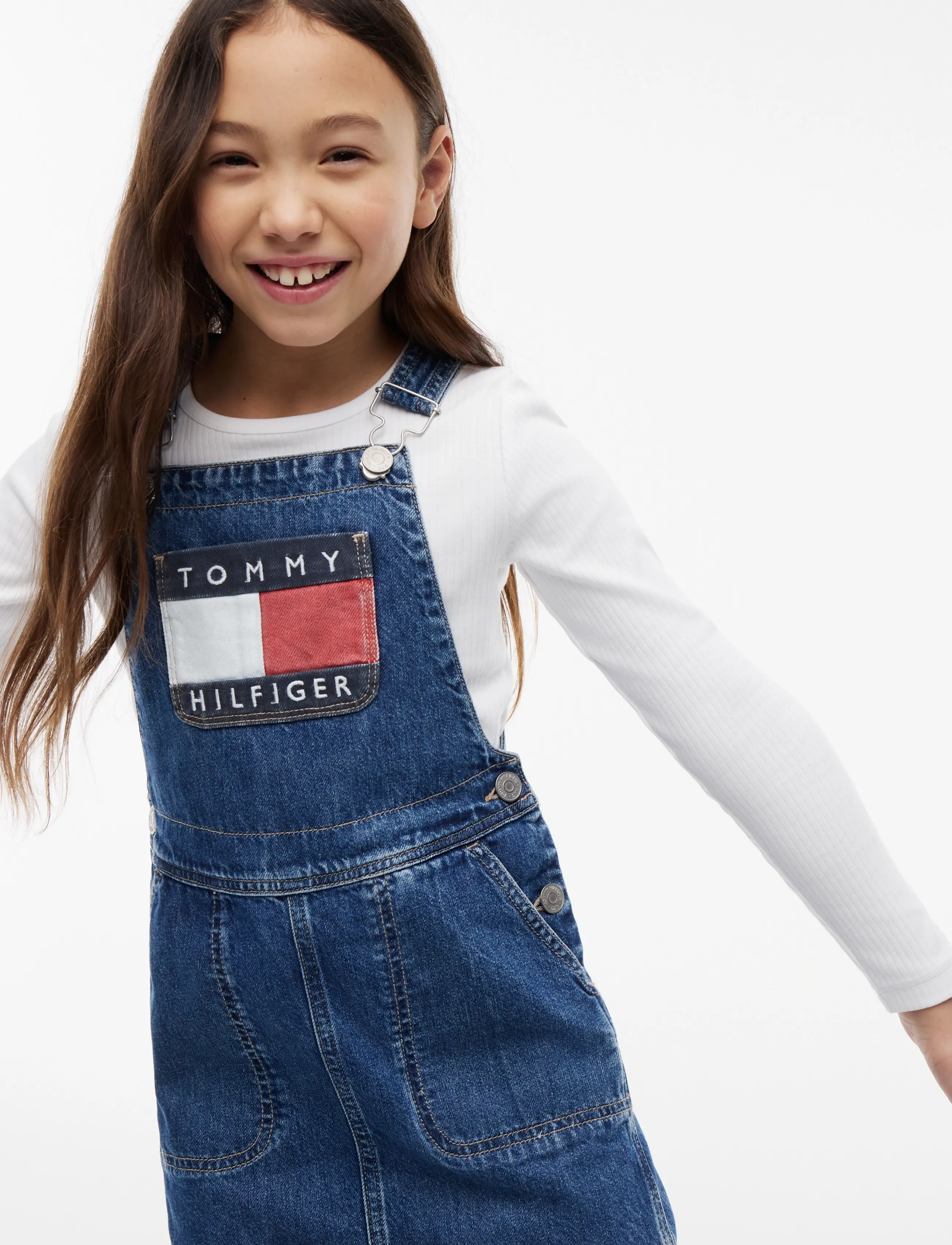 Tommy Hilfiger - DUNGAREE DRESS HERITAGE FLAG - denim medium 04 - 3