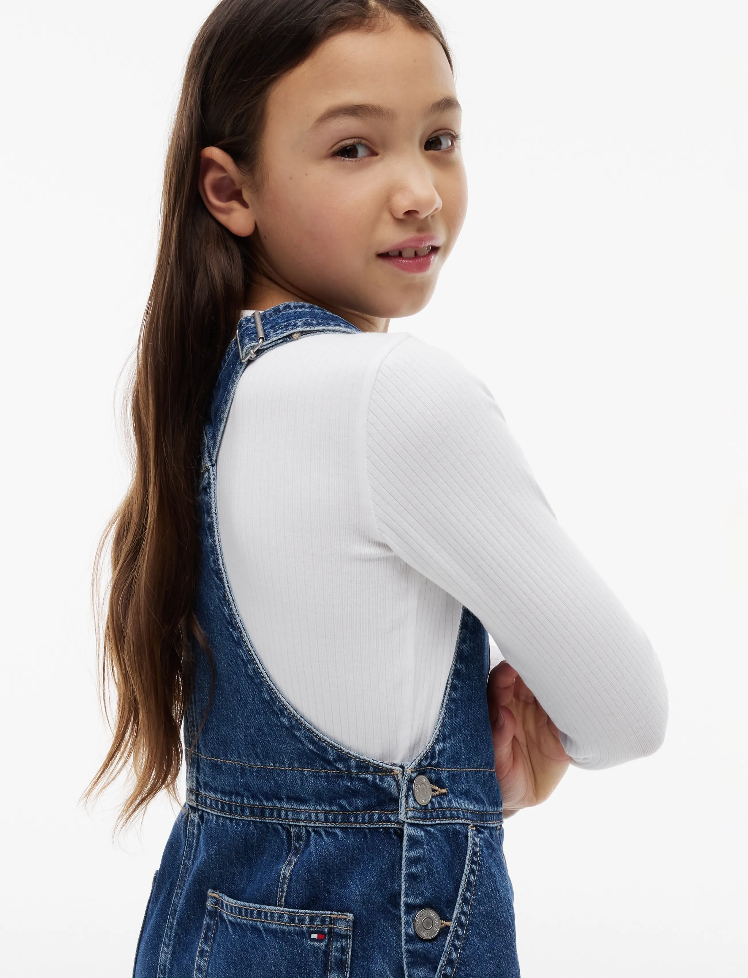 Tommy Hilfiger - DUNGAREE DRESS HERITAGE FLAG - denim medium 04 - 4