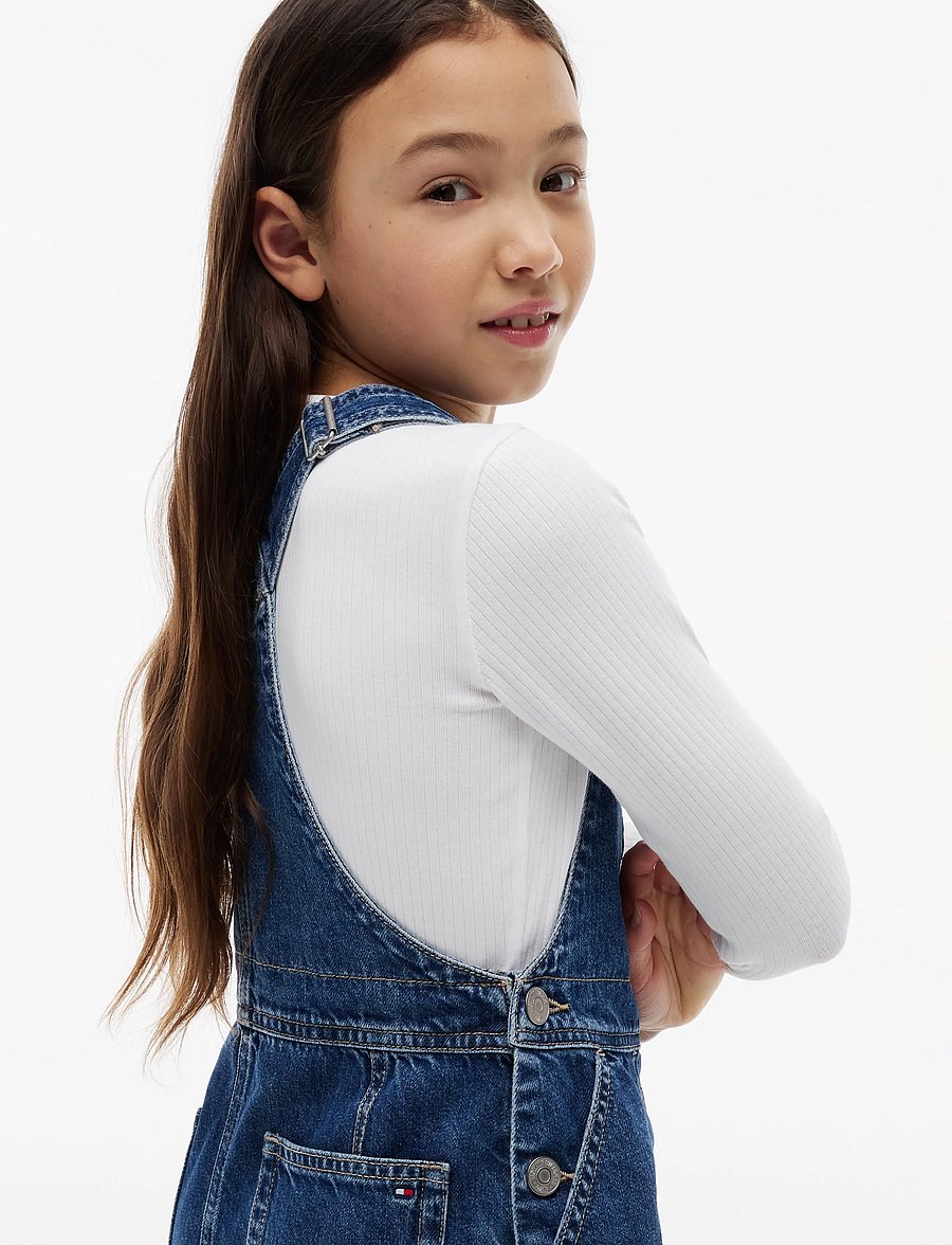 Tommy Hilfiger - DUNGAREE DRESS HERITAGE FLAG - dungaree dresses - denim medium 04 - 4
