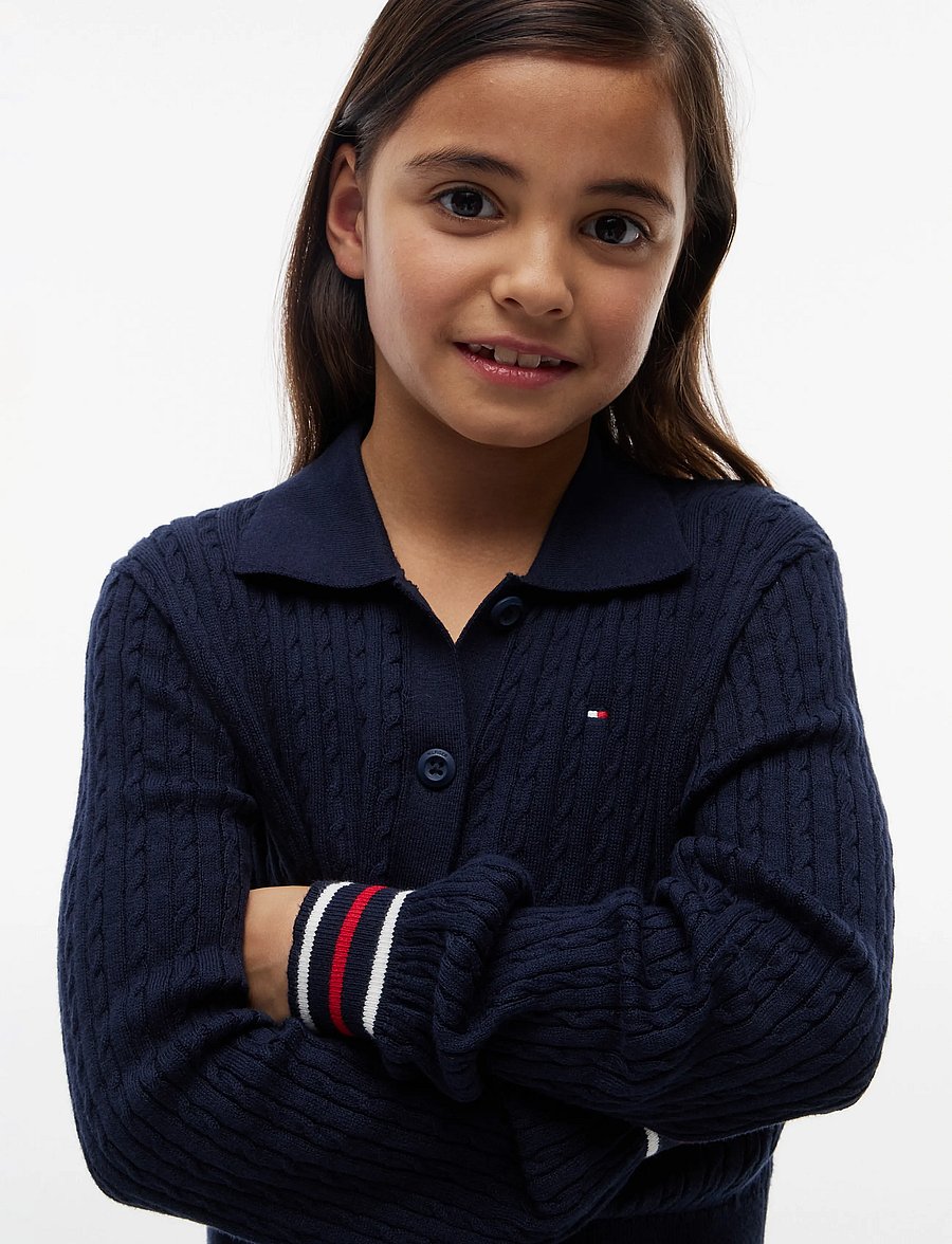 Tommy Hilfiger - POLO COLLAR RIB CARDIGAN - gilets - dark night navy - 3