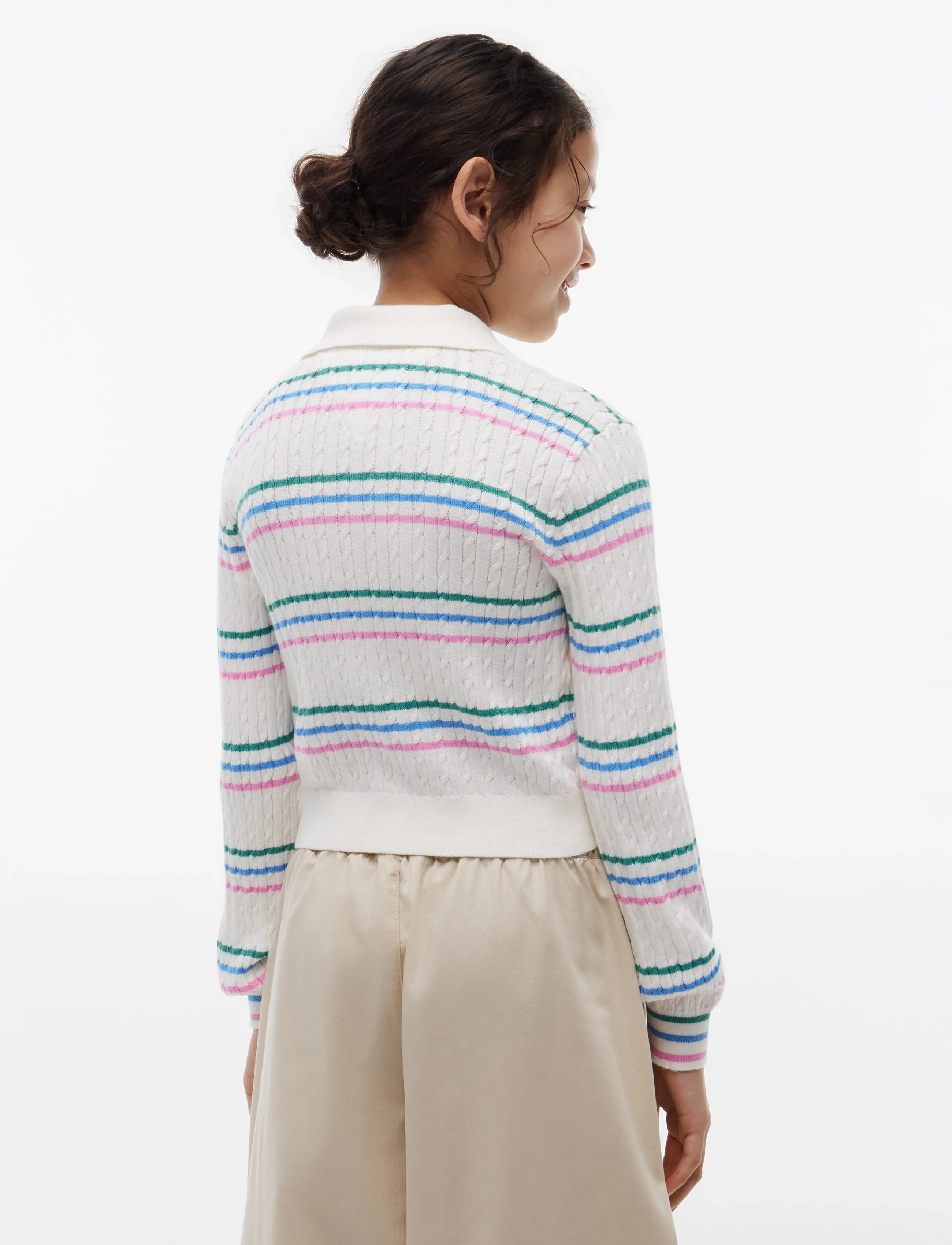 Polo Collar Rib Cardigan 2