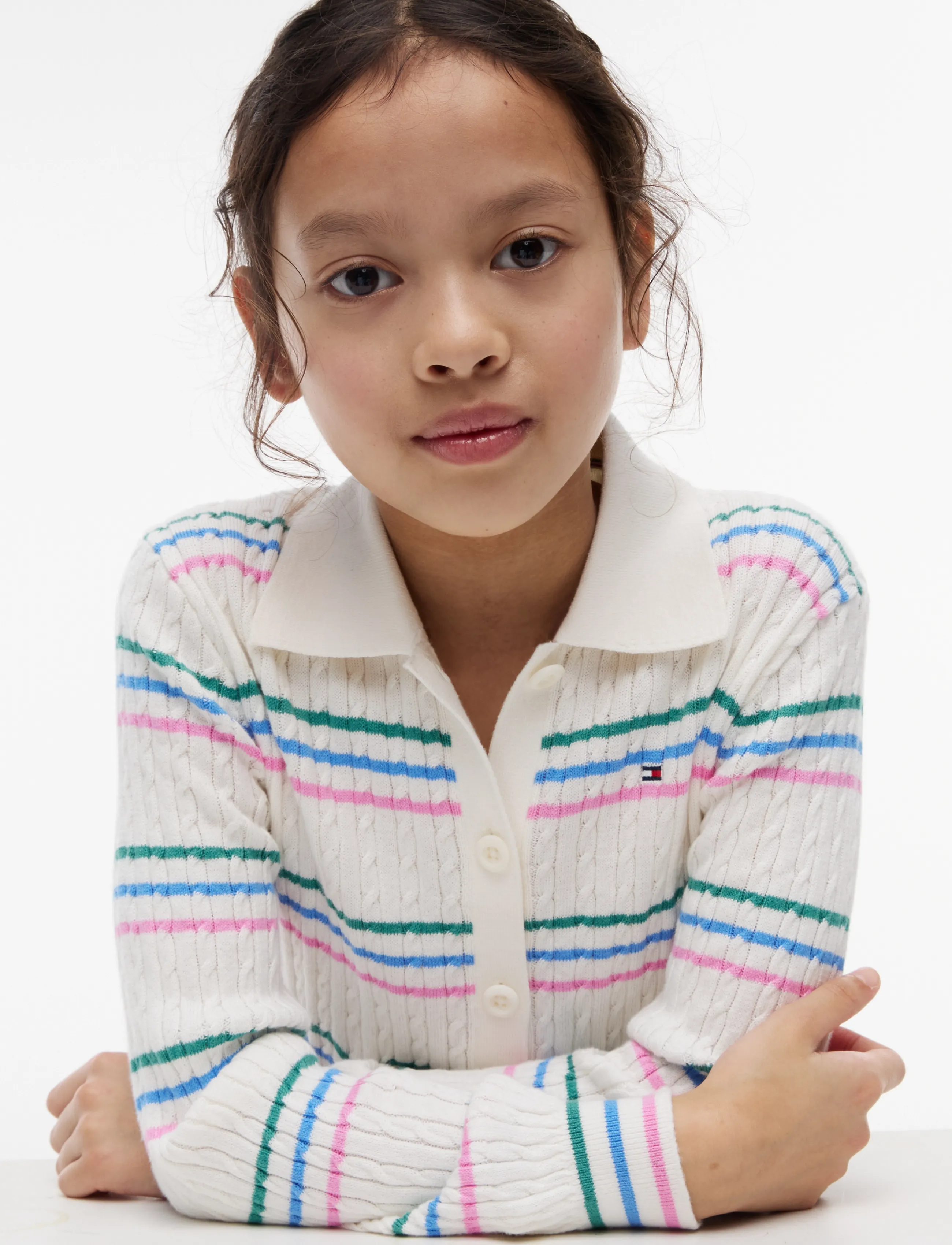 Polo Collar Rib Cardigan 3