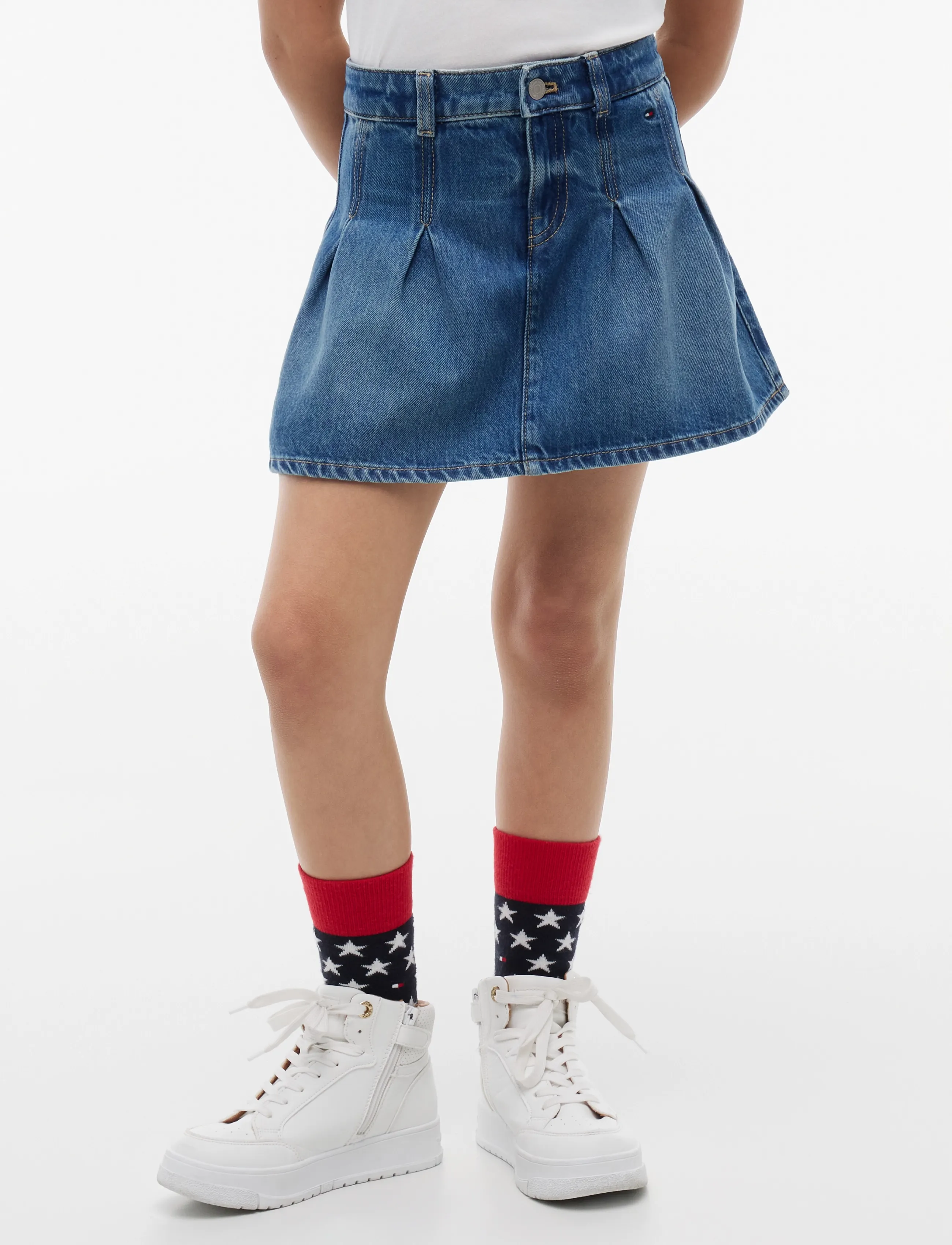 Tommy Hilfiger Denim Pleated Skirt, 40, Röcke, Blau - Kinder