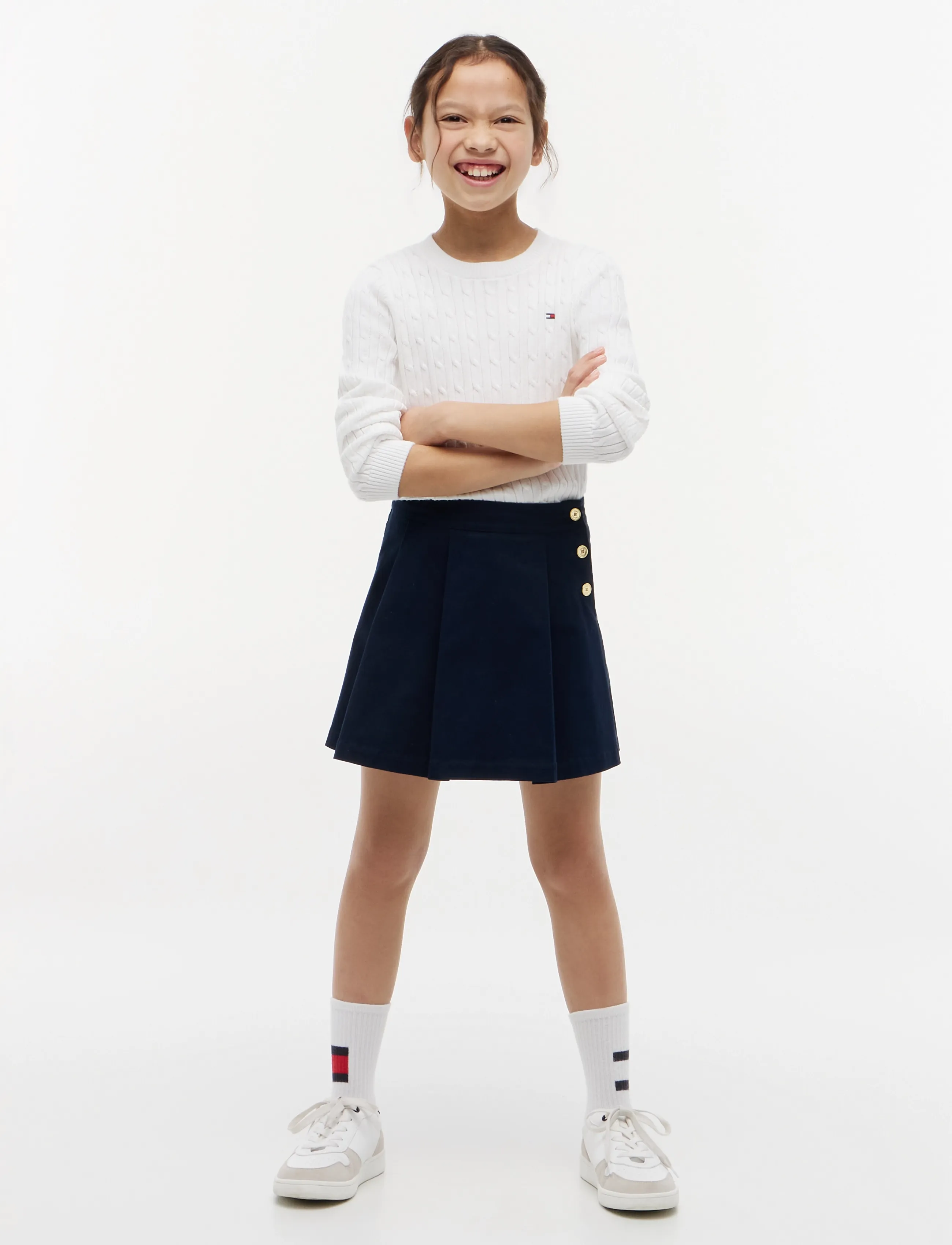 Tommy Hilfiger - GOLD BUTTON PLEATED SKIRT - dark night navy - 3