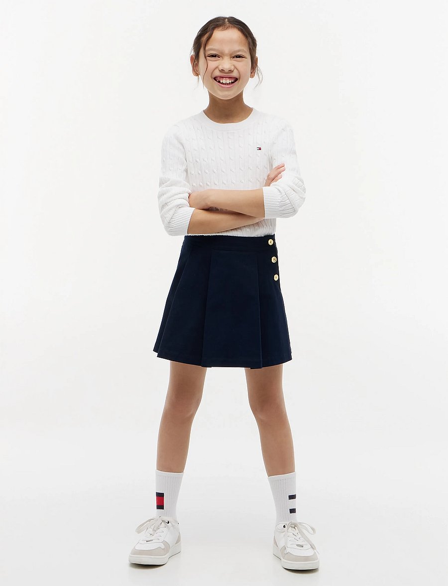 Tommy Hilfiger - GOLD BUTTON PLEATED SKIRT - kurze röcke - dark night navy - 3