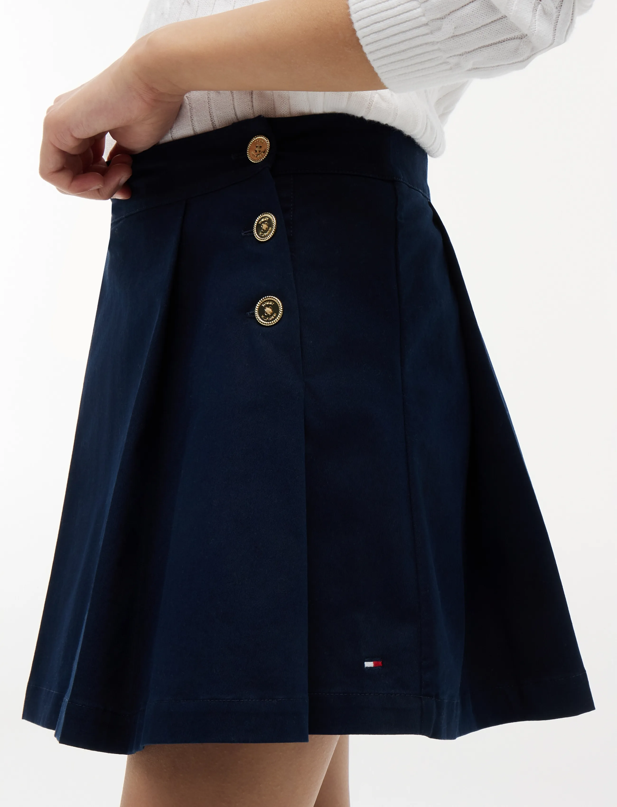 Tommy Hilfiger - GOLD BUTTON PLEATED SKIRT - dark night navy - 4
