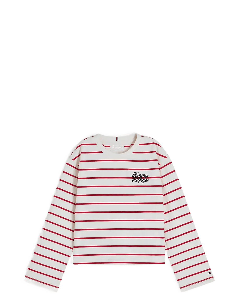 Tommy Hilfiger - TOMMY HILFIGER SRIPE TEE LS - langærmede t-shirts - primary red stripes - 1