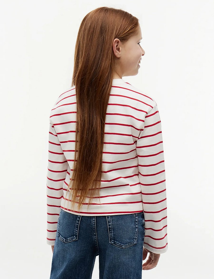 Tommy Hilfiger - TOMMY HILFIGER SRIPE TEE LS - langærmede t-shirts - primary red stripes - 2