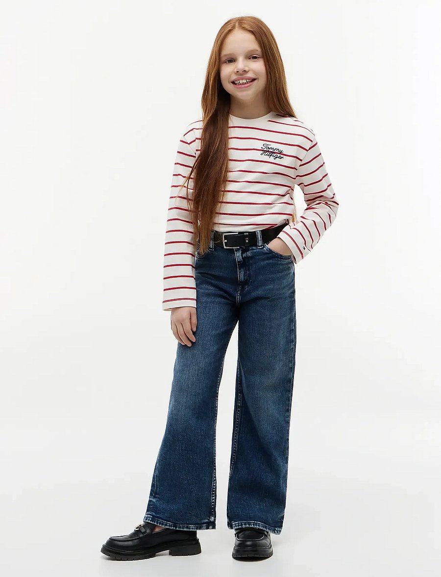 Tommy Hilfiger - TOMMY HILFIGER SRIPE TEE LS - langærmede t-shirts - primary red stripes - 4