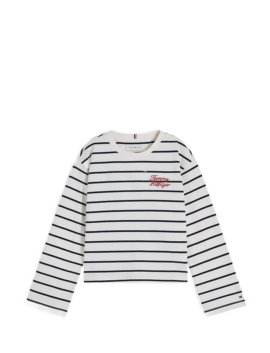 Tommy Hilfiger - TOMMY HILFIGER SRIPE TEE LS - t-krekli ar garām piedurknēm - white stripes - 1