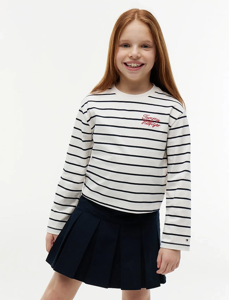 Tommy Hilfiger - TOMMY HILFIGER SRIPE TEE LS - long-sleeved t-shirts - white stripes - 0