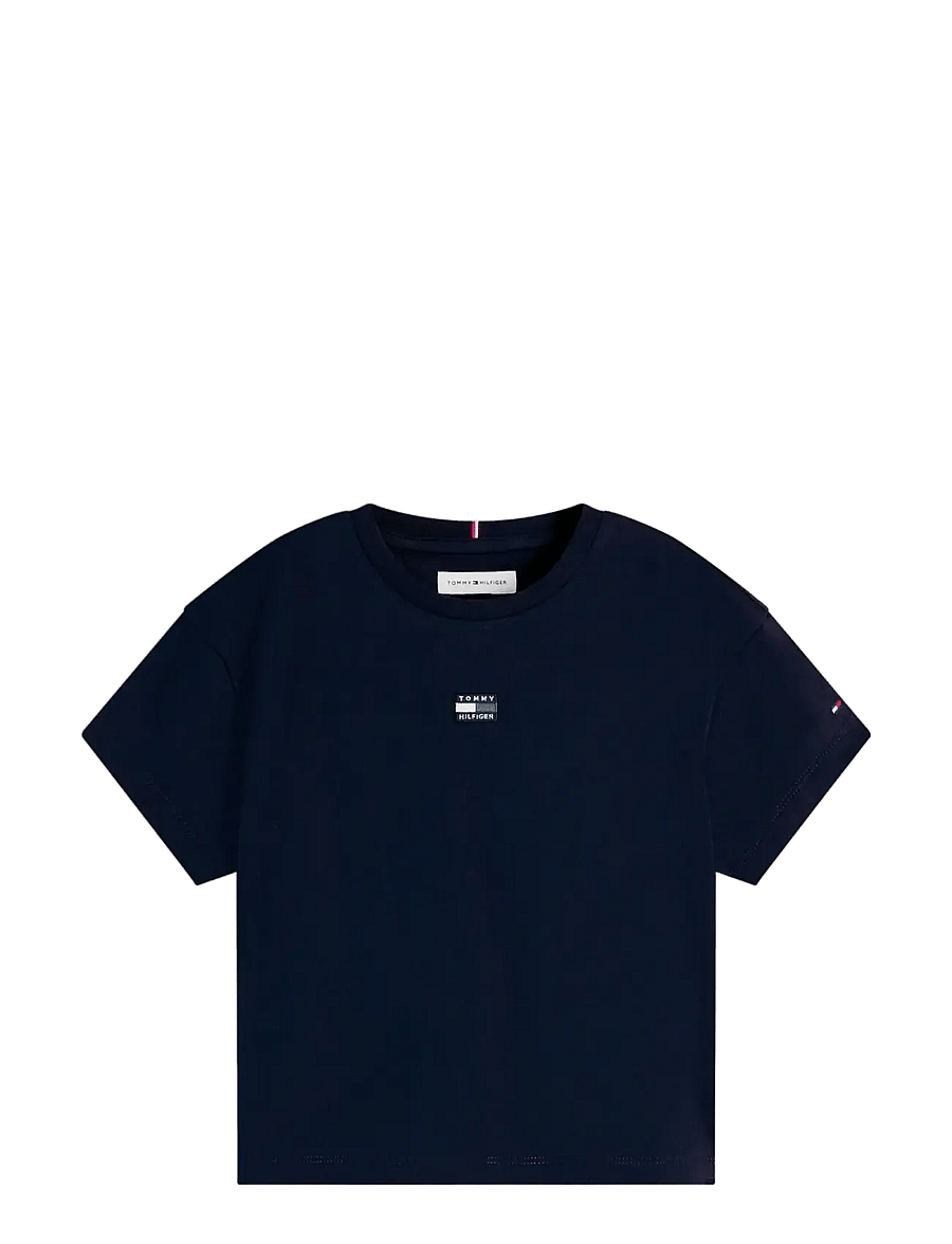 Tommy Hilfiger - TONAL FLAG TEE S/S - kortærmede t-shirts - dark night navy - 1