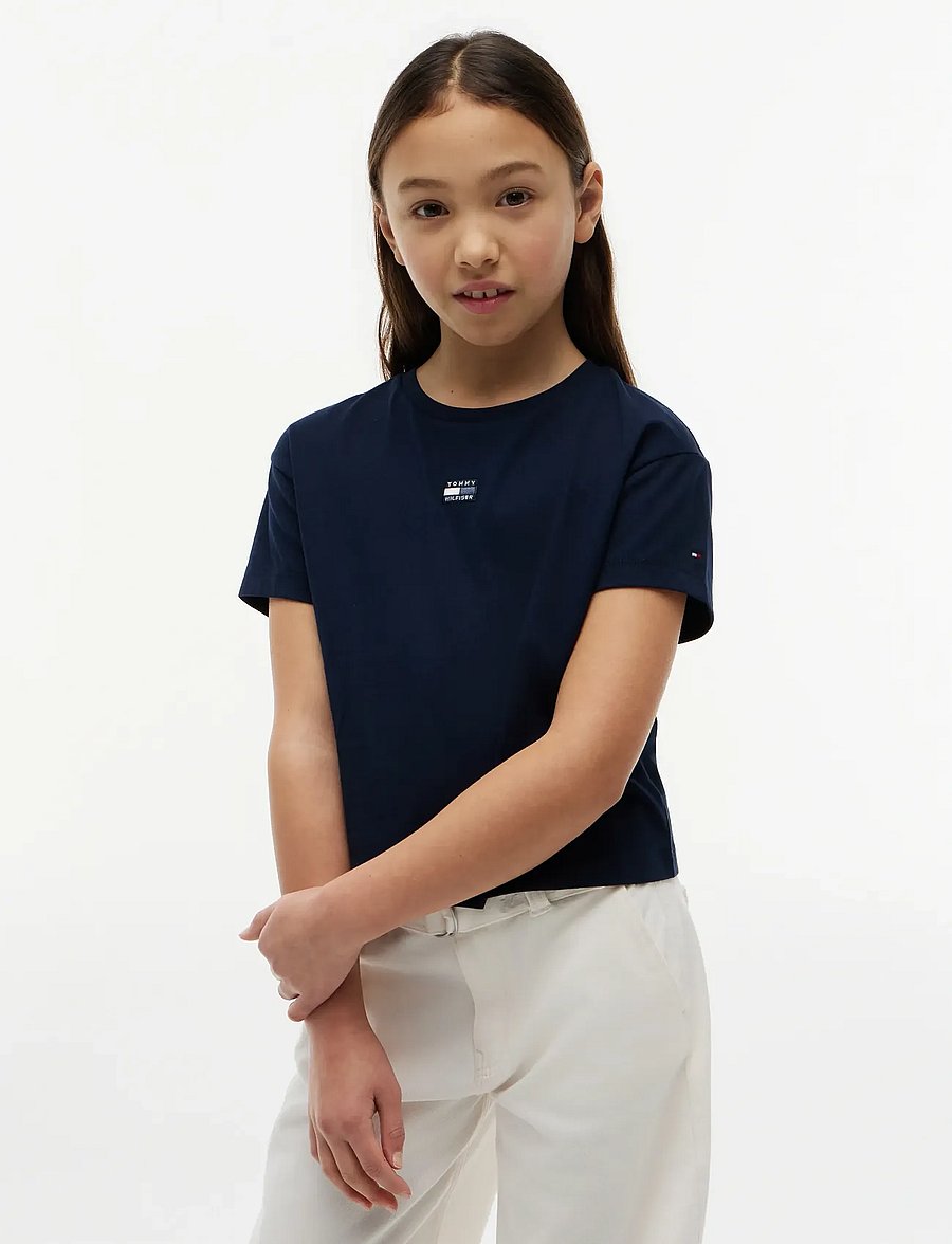 Tommy Hilfiger - TONAL FLAG TEE S/S - kortærmede t-shirts - dark night navy - 0