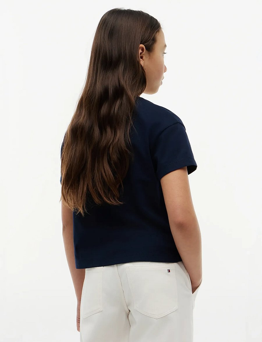 Tommy Hilfiger - TONAL FLAG TEE S/S - kortærmede t-shirts - dark night navy - 2