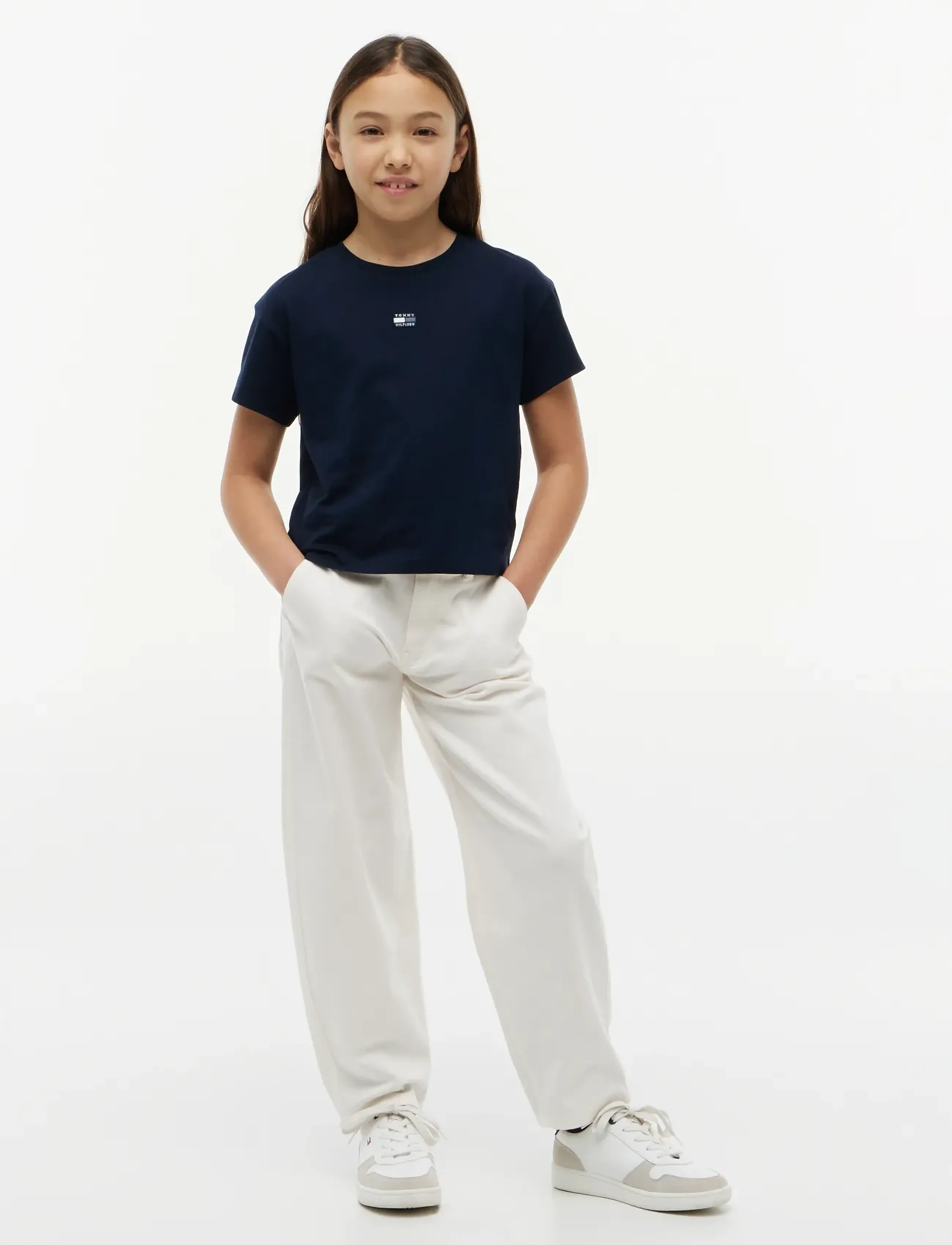 Tommy Hilfiger - TONAL FLAG TEE S/S - kortærmede t-shirts - dark night navy - 4