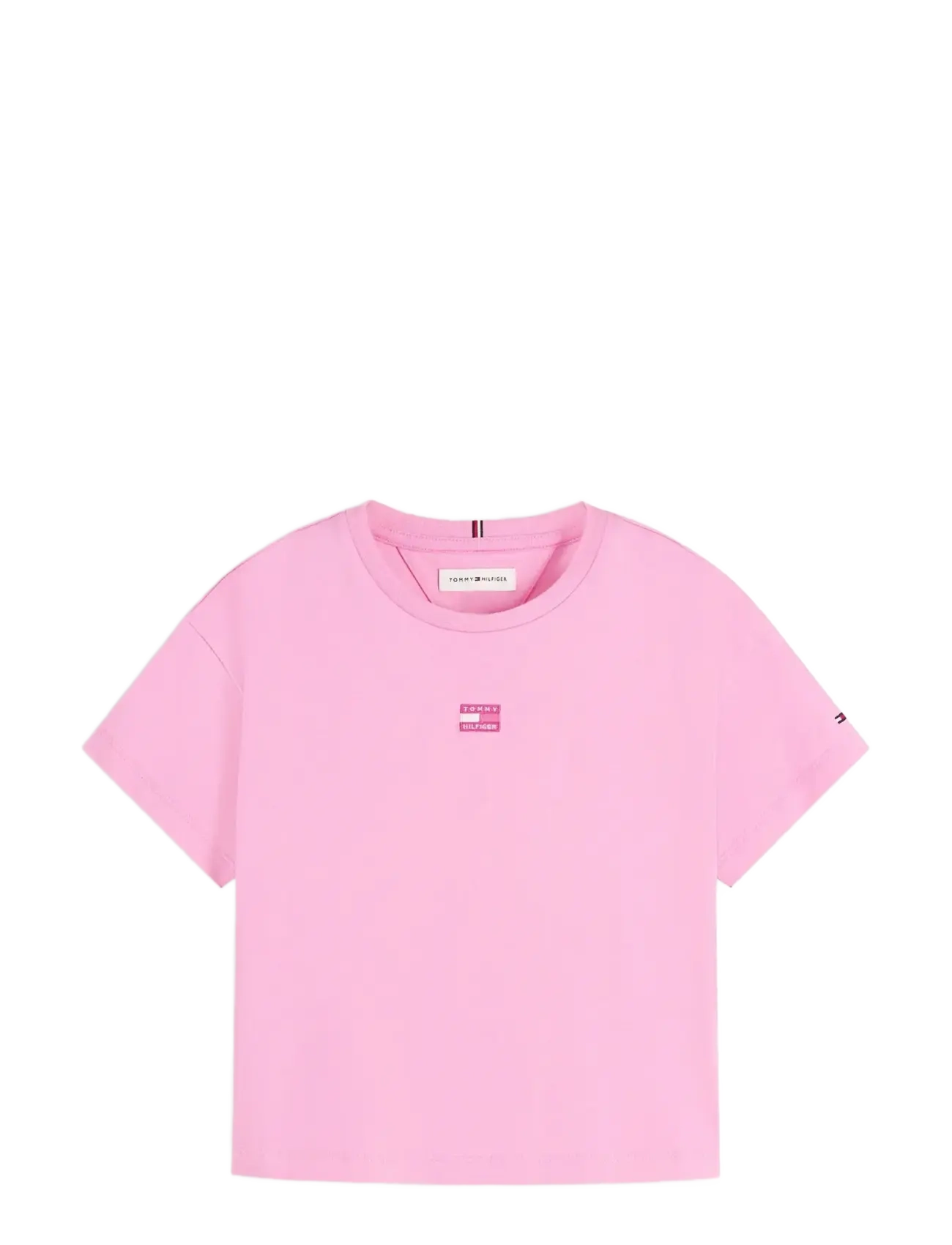 Tommy Hilfiger TONAL FLAG TEE S/S - Nouveautés - PINK DAISY / pink/rose