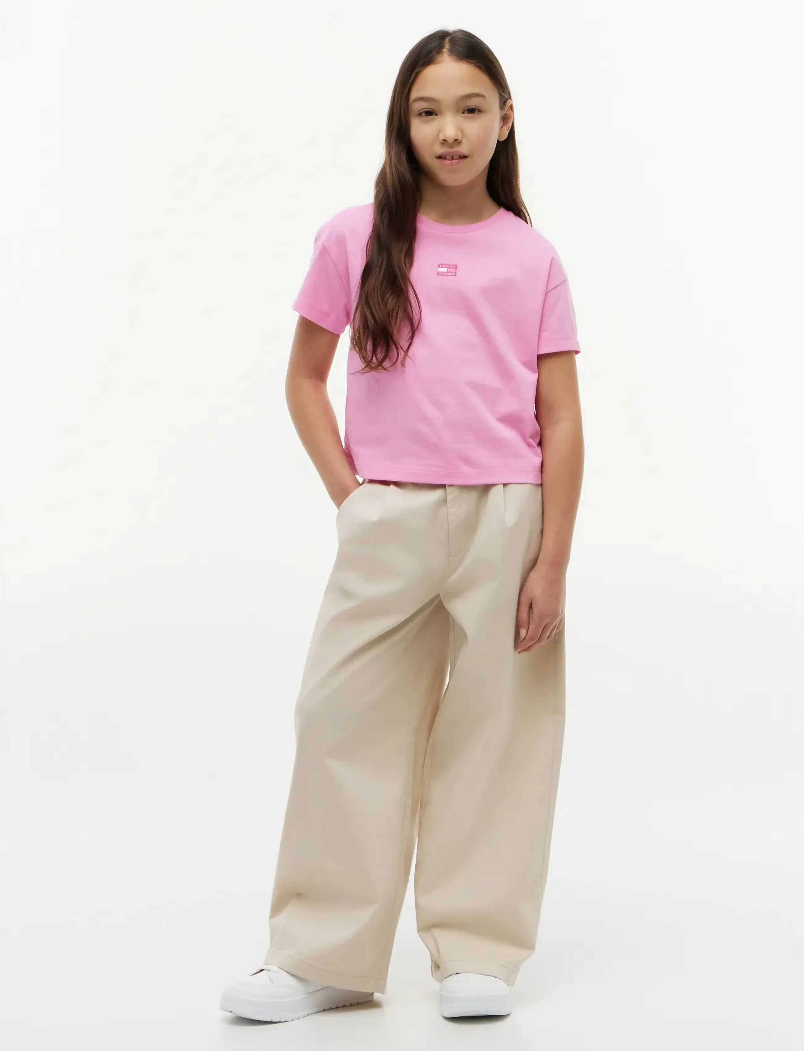 Tommy Hilfiger - TONAL FLAG TEE S/S - kortærmede t-shirts - pink daisy - 4
