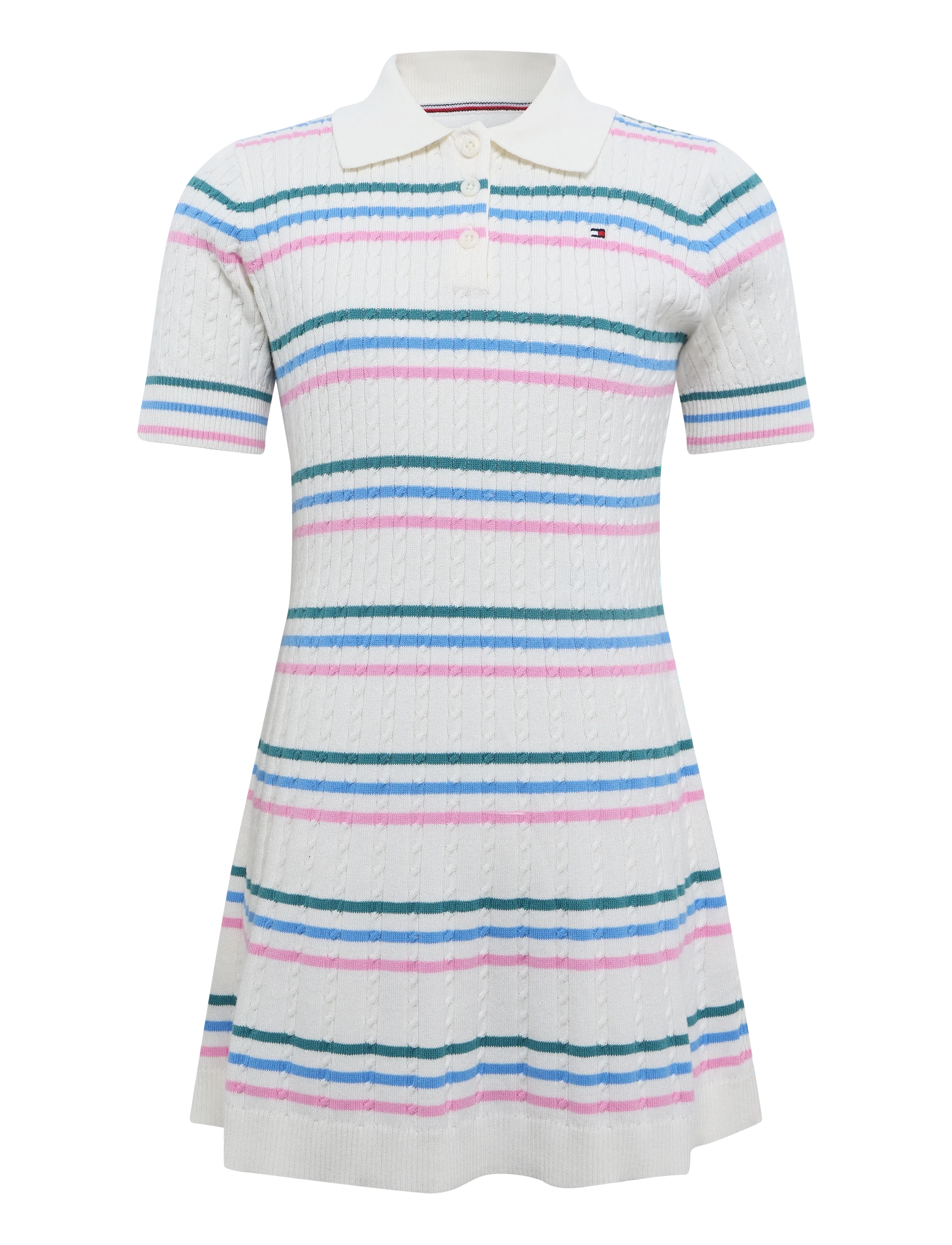 Tommy Hilfiger - POLO SWEATER DRESS - ivory silk stripes - 1