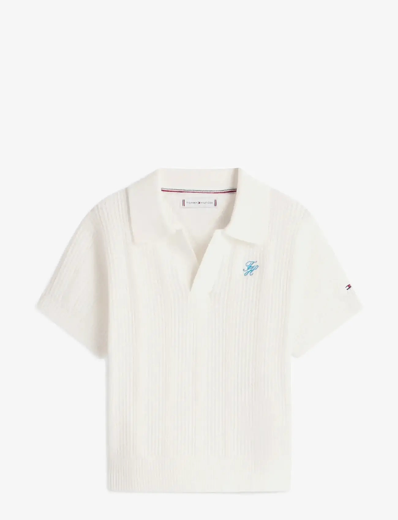 Tommy Hilfiger CROCHET STITCH TOP - Pikéer - IVORY SILK / white