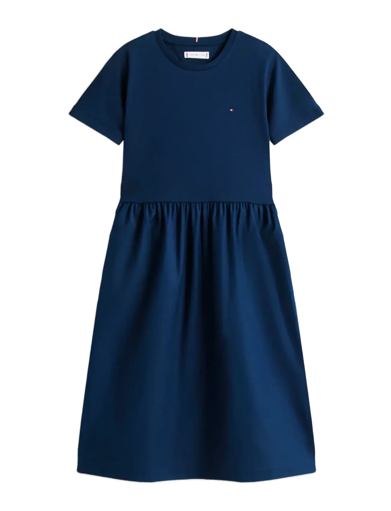 TOMMY HILFIGER Mix Media Kleid Ss Navy - 152 - Kinder