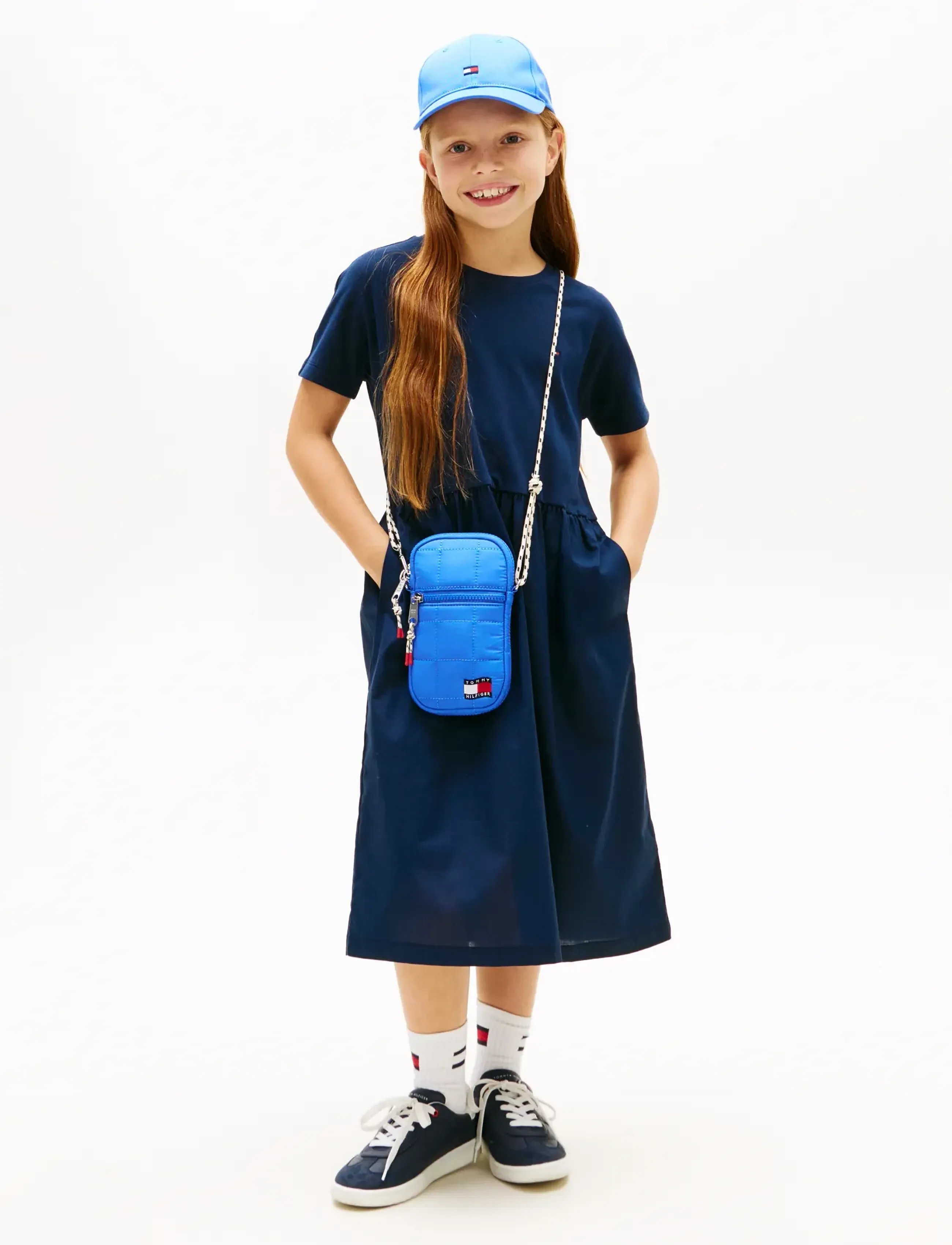 Tommy Hilfiger MIX MEDIA DRESS SS - Kjoler & Nederdele - DARK NIGHT NAVY / navy