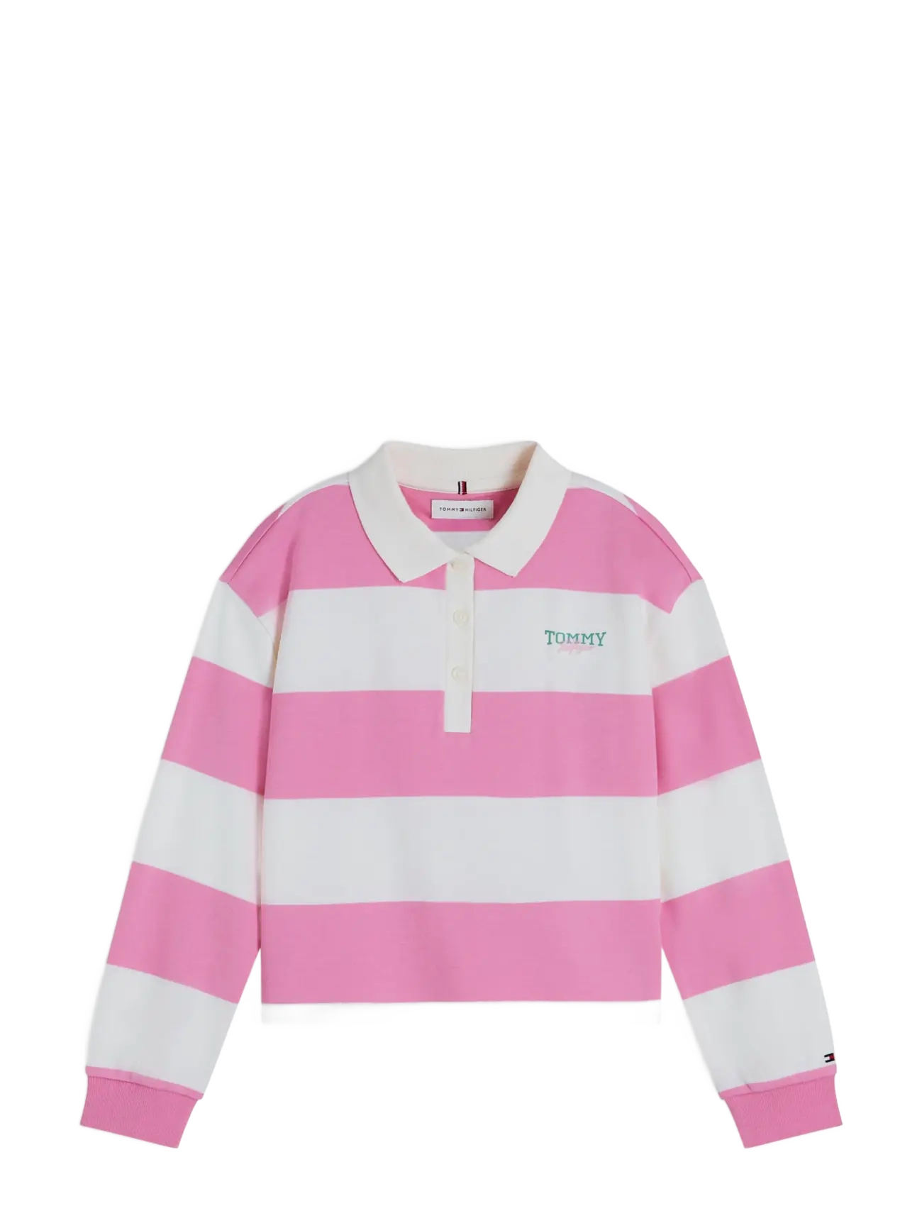 Tommy Hilfiger RUGBY STRIPE POLO LS - Baby clothing - PINK DAISY STRIPES / pink/rose