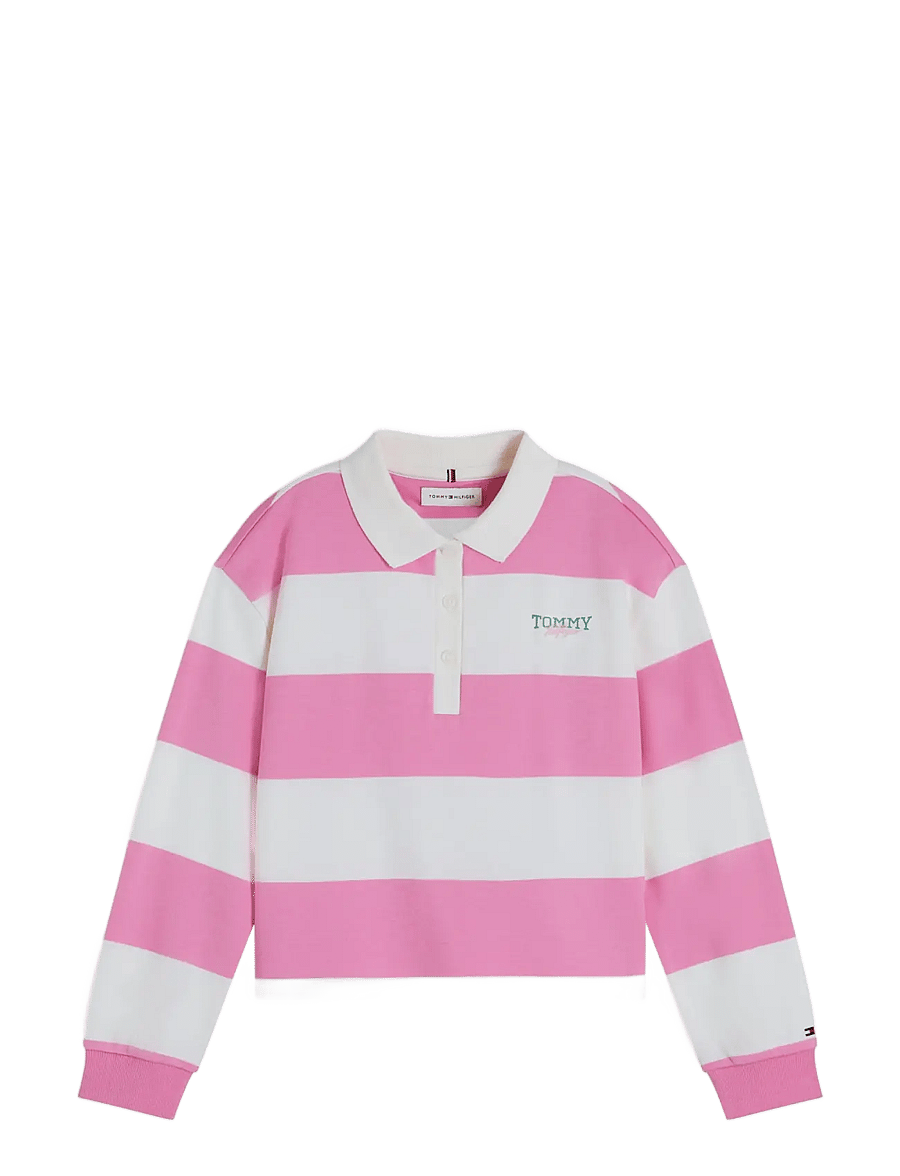 Tommy Hilfiger - RUGBY STRIPE POLO LS - langärmelig poloshirt - pink daisy stripes - 1