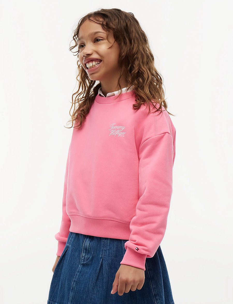 Tommy Hilfiger - TOMMY SCRIPT PRINTED SWEATSHIRT - sweatshirts - exotic pink - 0