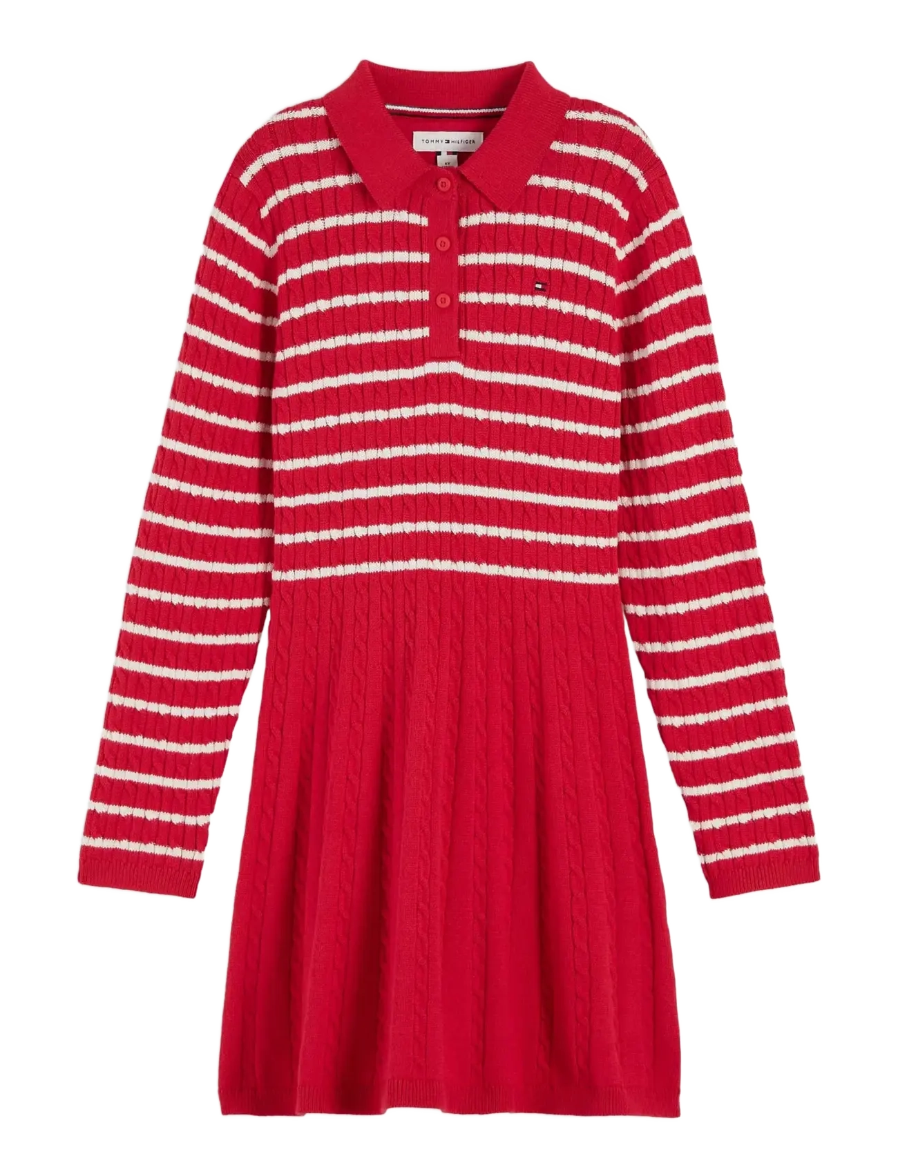 Tommy Hilfiger CABLE SWEATER DRESS - Kleidung - RED / red