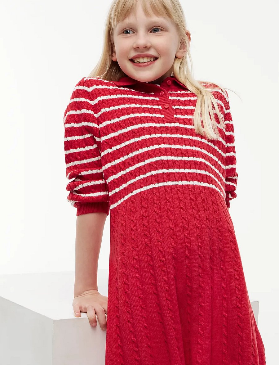Tommy Hilfiger - CABLE SWEATER DRESS - langärmelige babykleider - red - 2