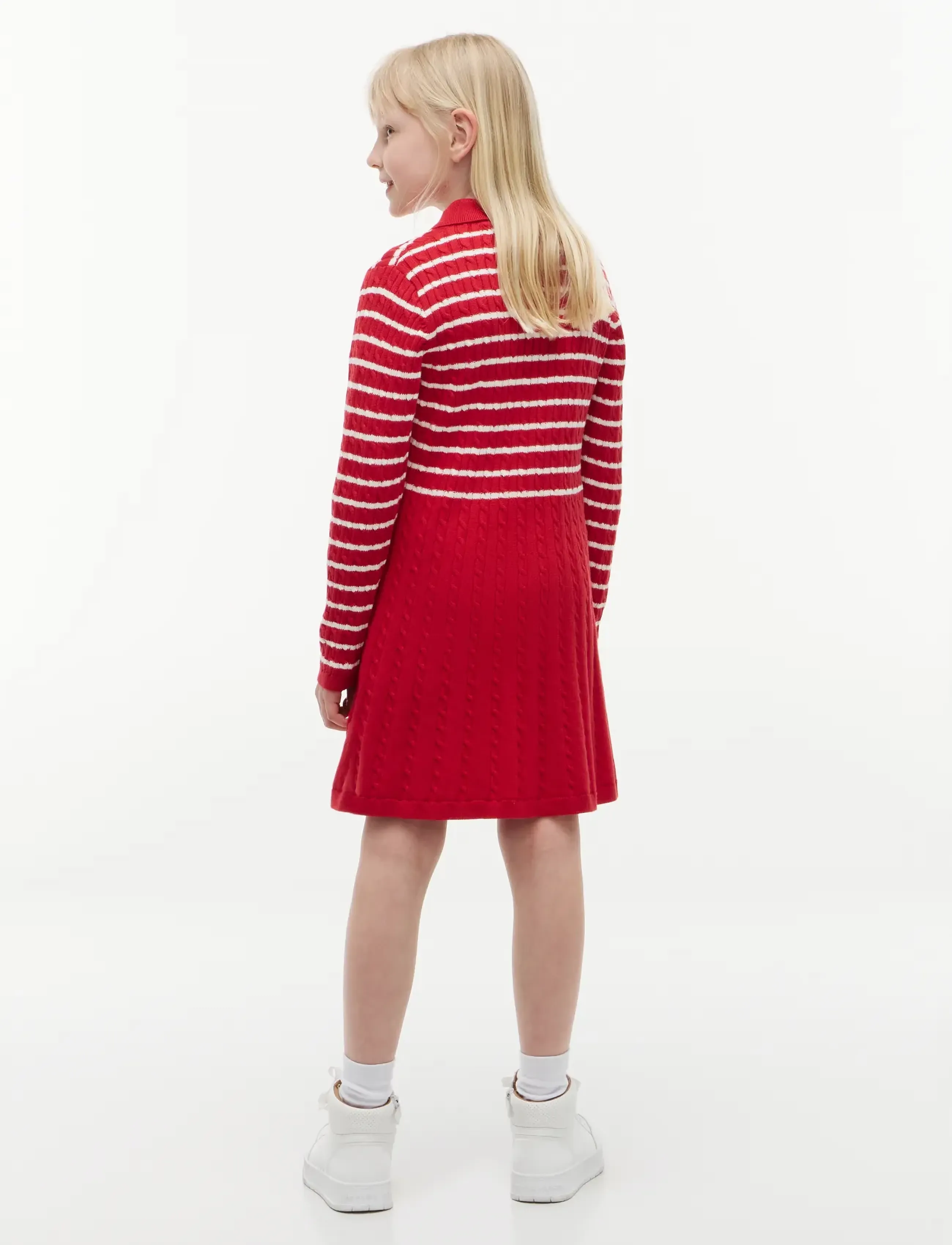 Tommy Hilfiger - CABLE SWEATER DRESS - langärmelige babykleider - red - 4