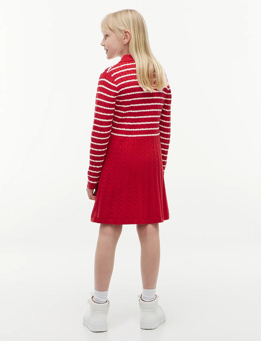 Tommy Hilfiger - CABLE SWEATER DRESS - langärmelige babykleider - red - 4