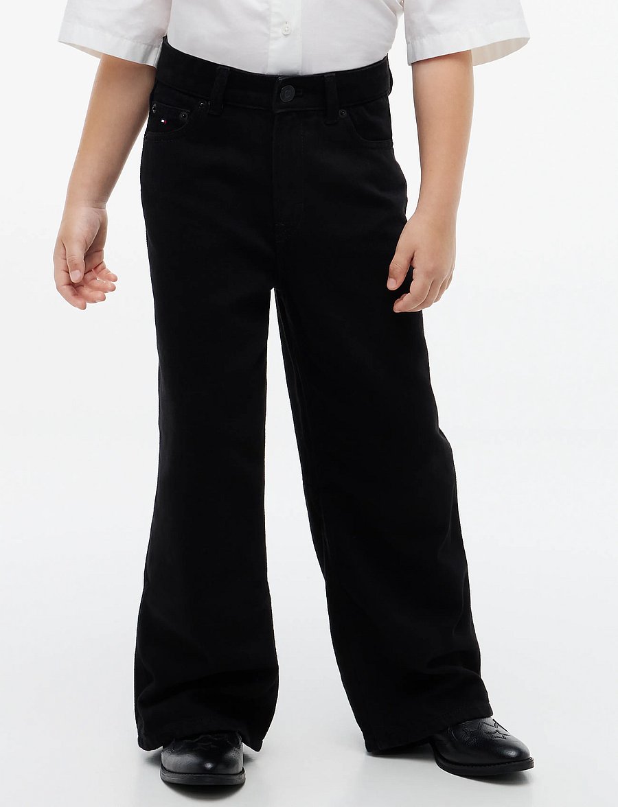 Tommy Hilfiger - MABEL BLACK JEANS - hosen mit weitem bein - cleanblack - 0