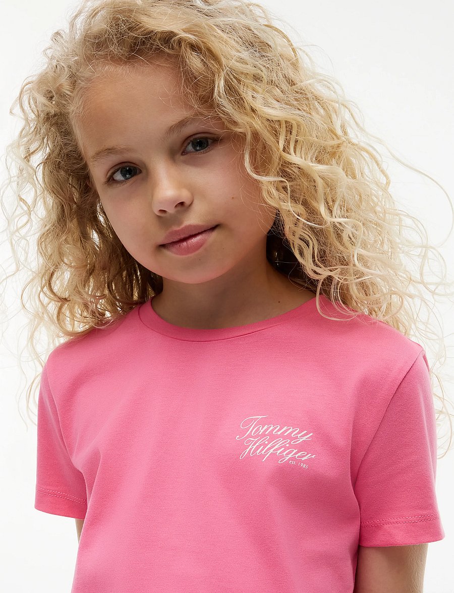 Tommy Hilfiger - TOMMY HILFIGER SCRIPT TEE SS - kortärmade t-shirts - exotic pink - 3