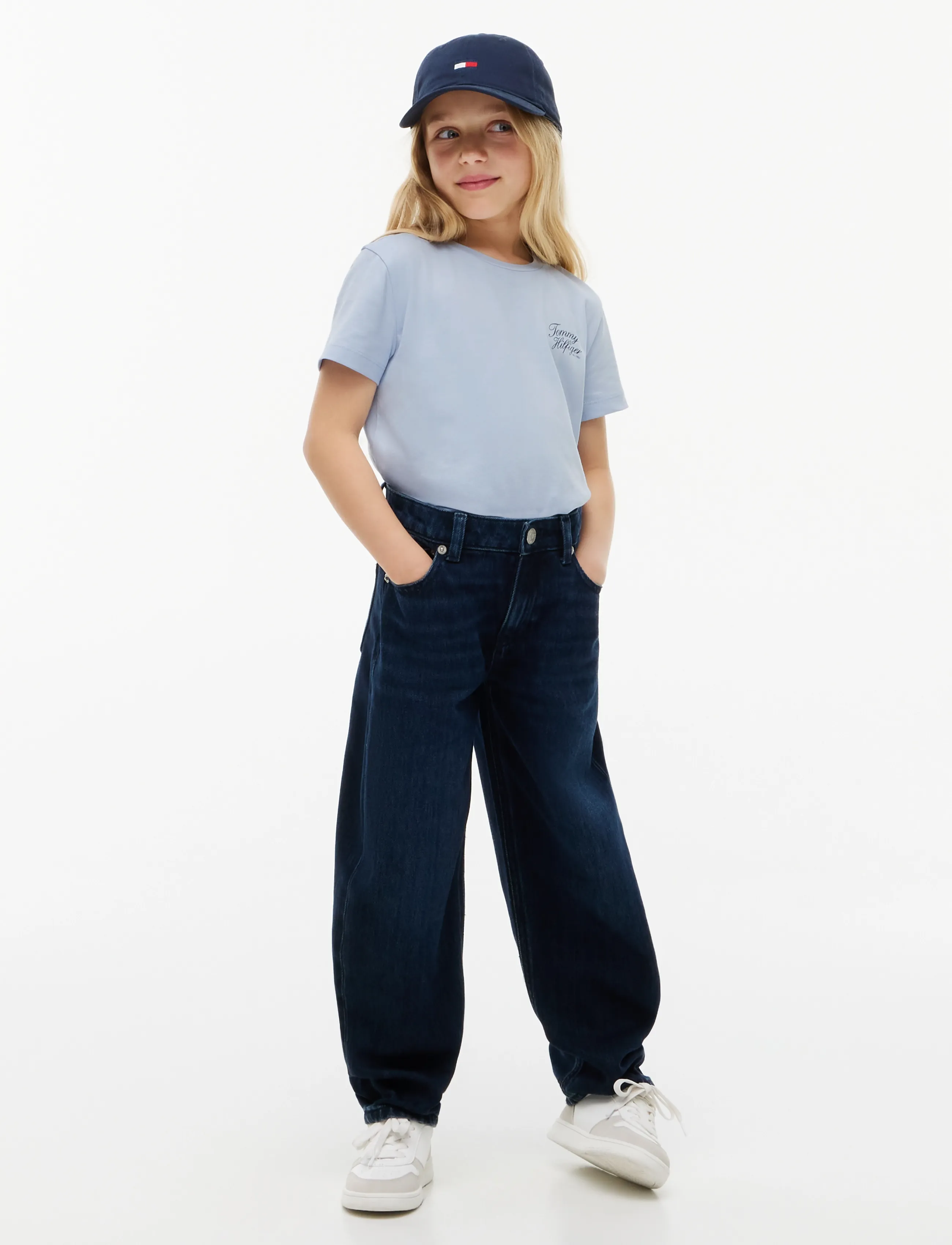 Tommy Hilfiger - TOMMY HILFIGER SCRIPT TEE SS - kortärmade t-shirts - sky blue - 4