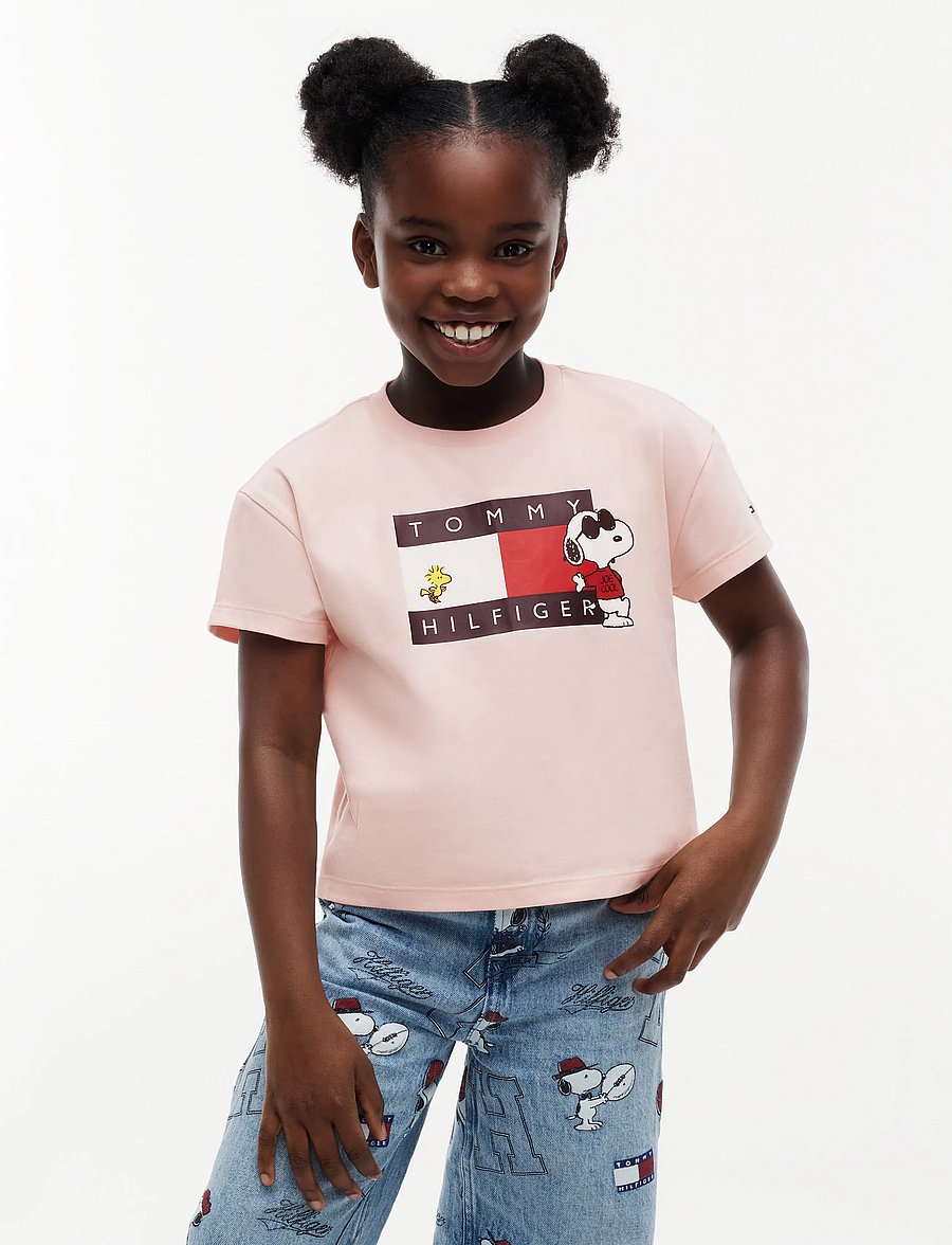 Tommy Hilfiger - PEANUTS FLAG TEE SS - lühikeste varrukatega t-särgid - whimsy pink - 0